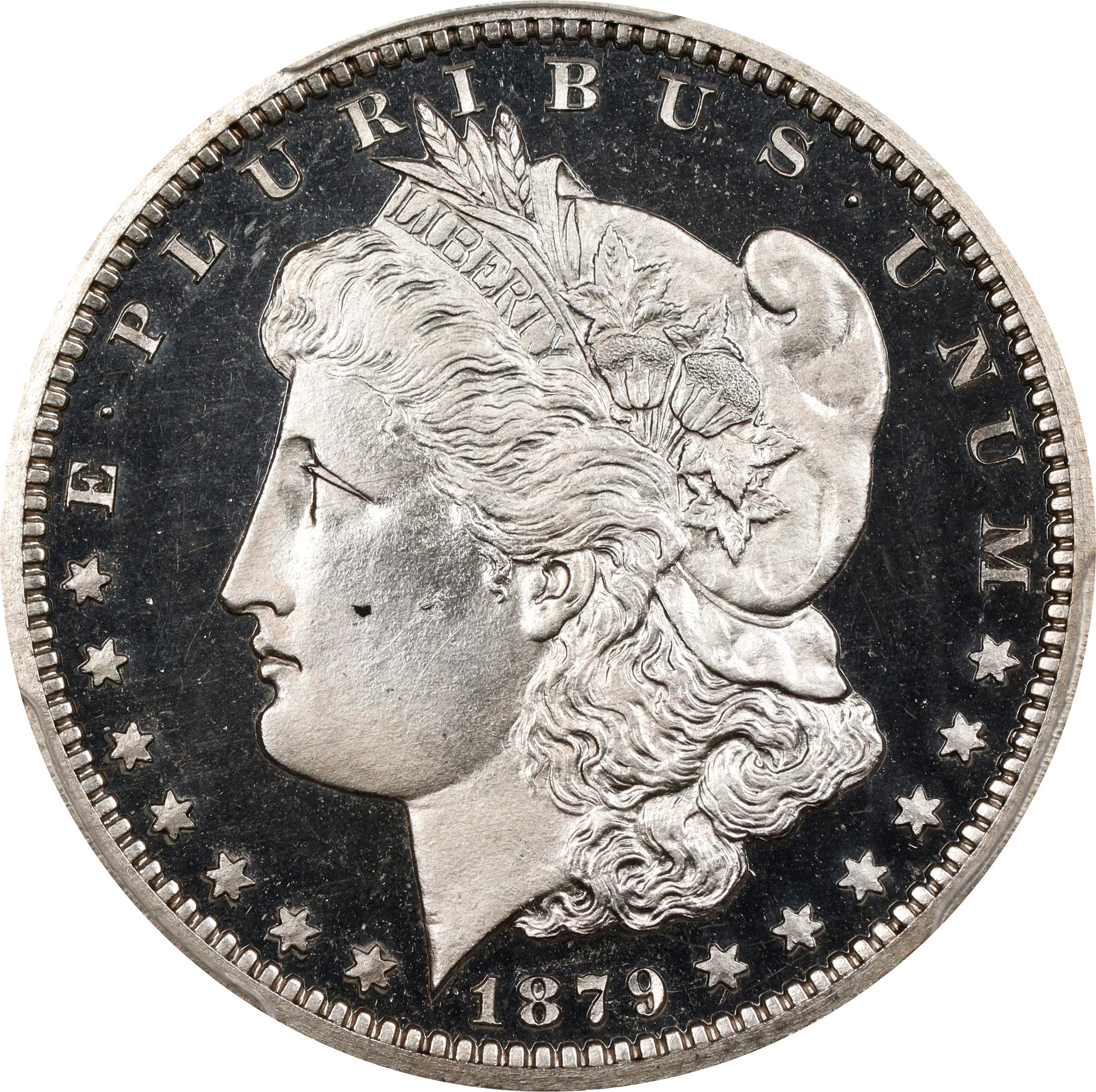 image for: 1879 Pattern Morgan Half Dollar. Judd-1601, Pollock-1796. Rarity-6+. Silver. Reeded Edge. Proof-66 Deep Cameo (PCGS). CAC. CMQ.