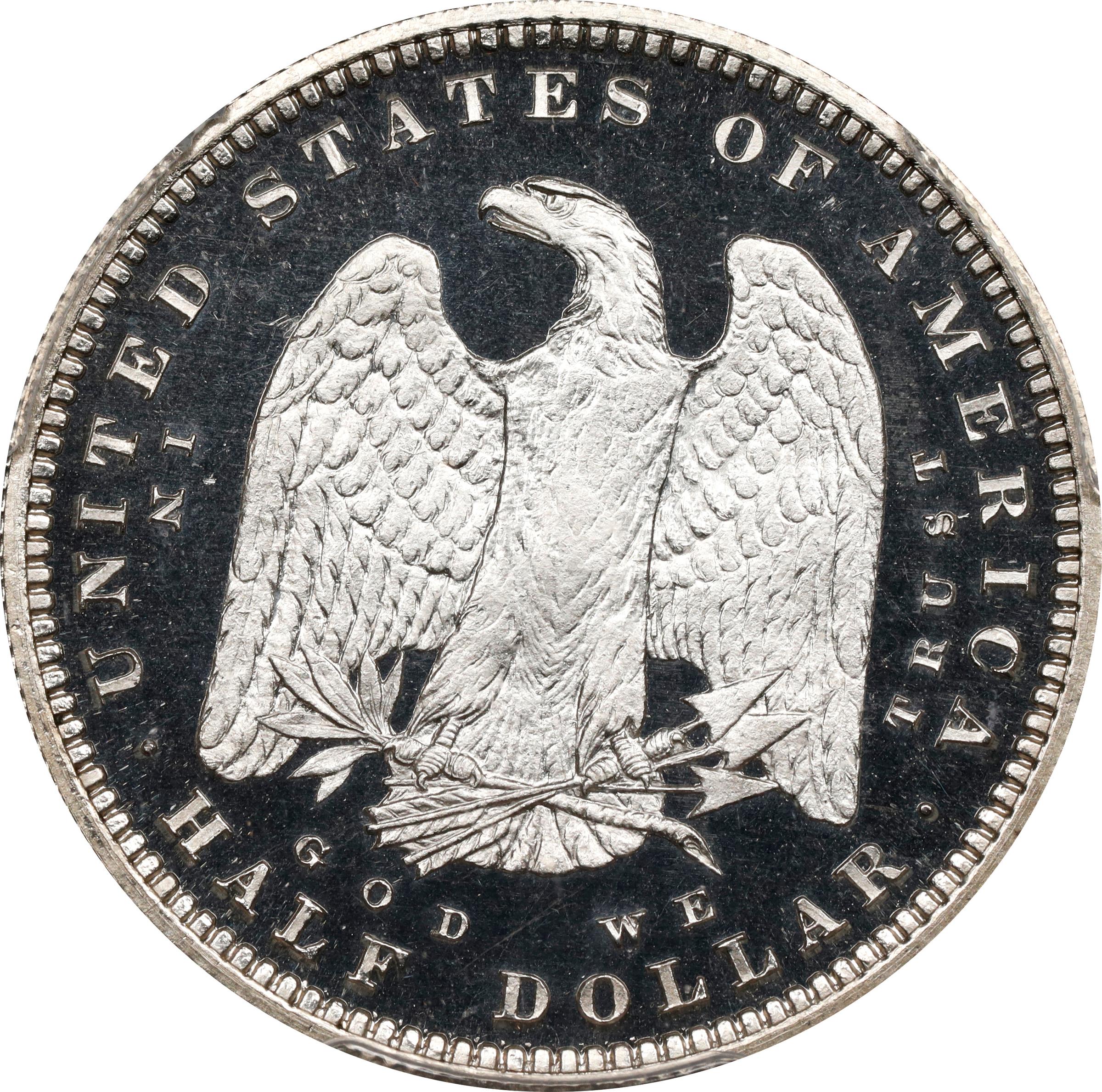 image for: 1879 Pattern Morgan Half Dollar. Judd-1601, Pollock-1796. Rarity-6+. Silver. Reeded Edge. Proof-66 Deep Cameo (PCGS). CAC. CMQ.