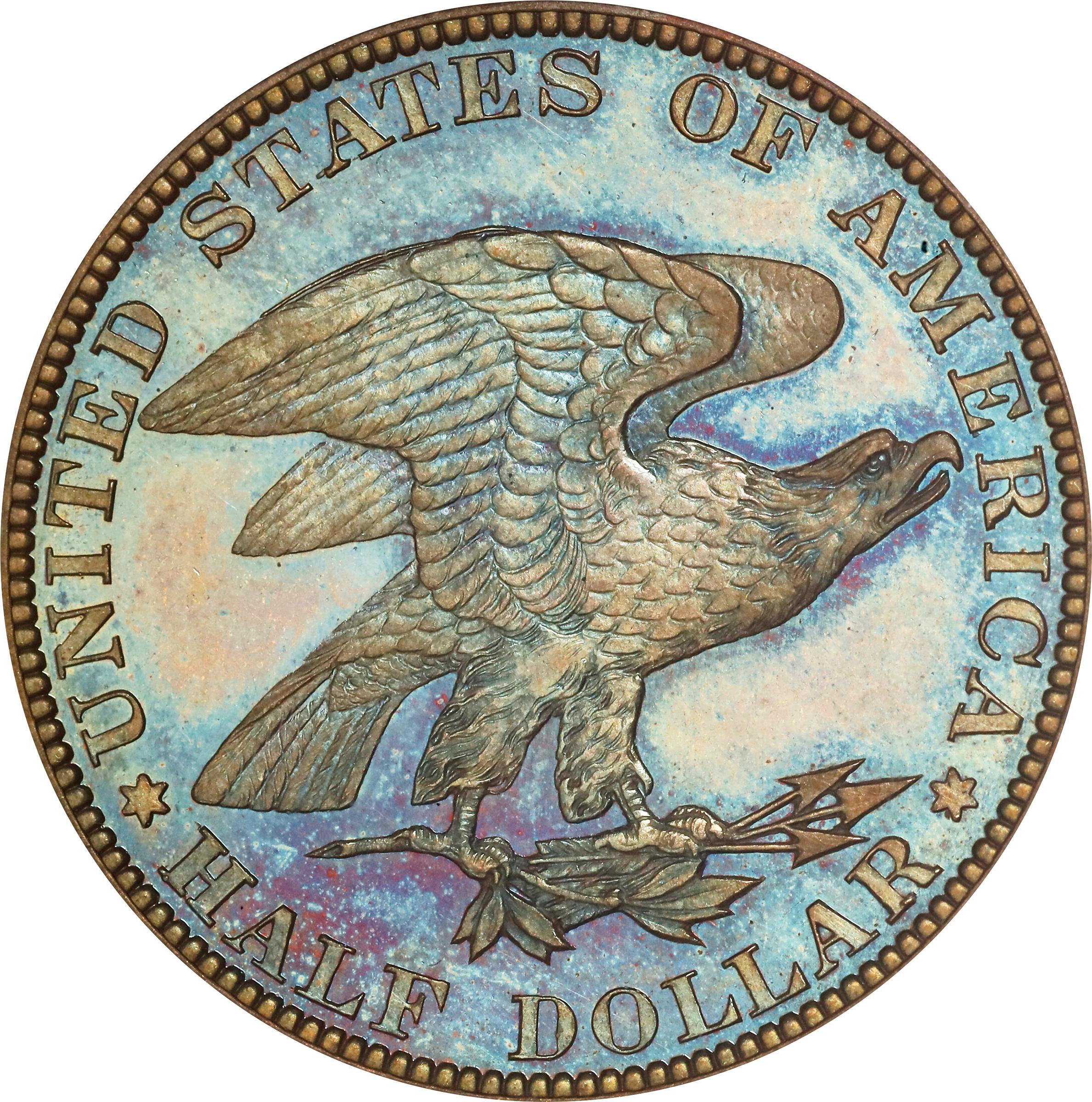 image for: 1882 Pattern Shield Earring Half Dollar. Judd-1701, Pollock-1903. Rarity-7+. Copper. Reeded Edge. Proof-66 RB (PCGS). CMQ.