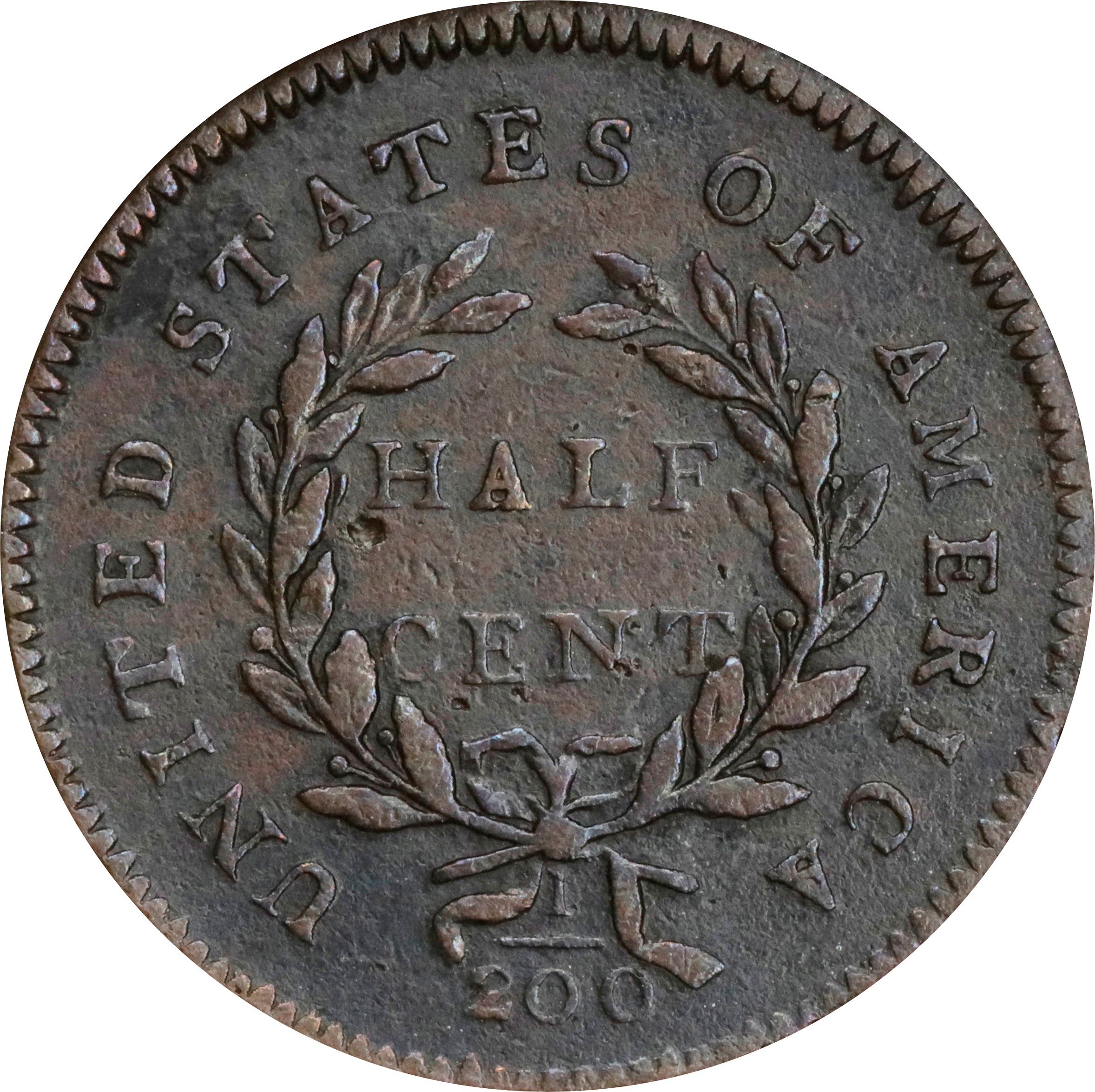 image for: 1794 Liberty Cap Half Cent. C-5a. Rarity-4+. Normal Head, Small Edge Letters. Fine-12 (ANACS). OH.