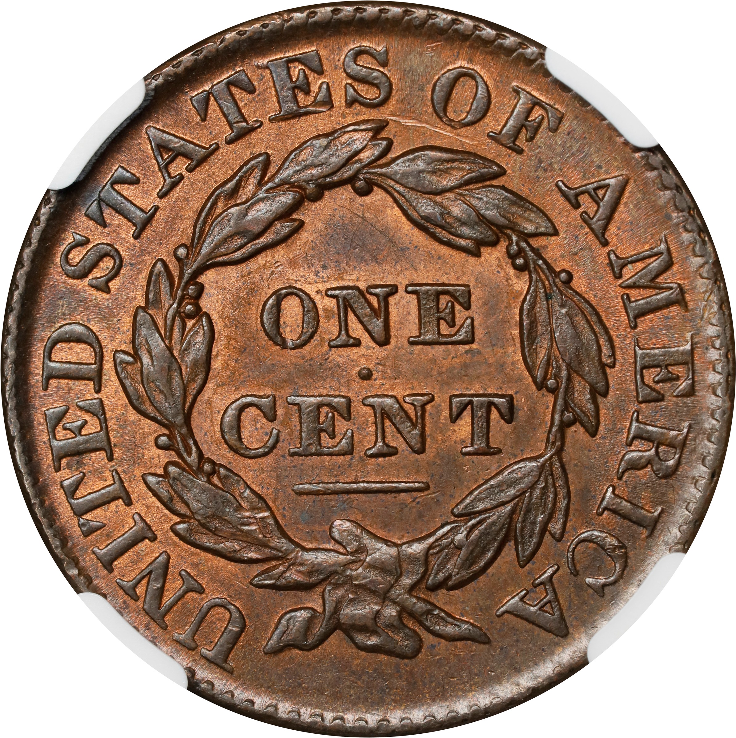 image for: 1831 Matron Head Cent. N-6. Rarity-1. Large Letters. MS-63 BN (NGC).