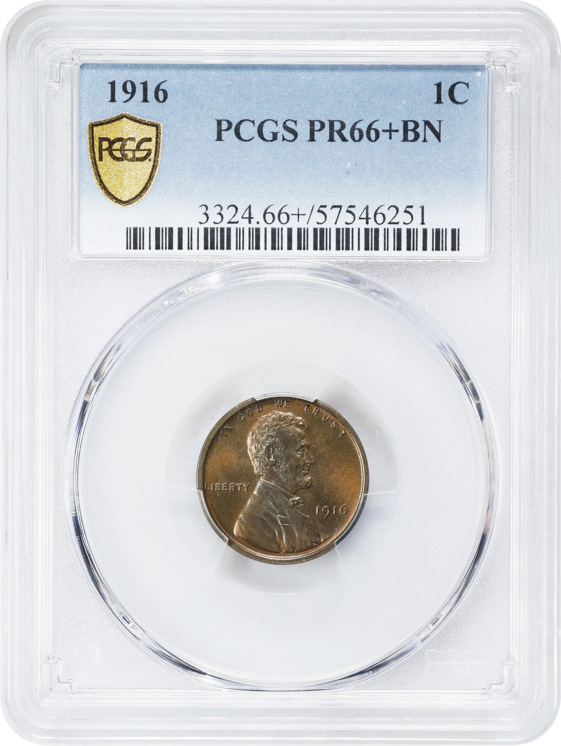 image for: 1916 Lincoln Cent. Proof-66+ BN (PCGS).