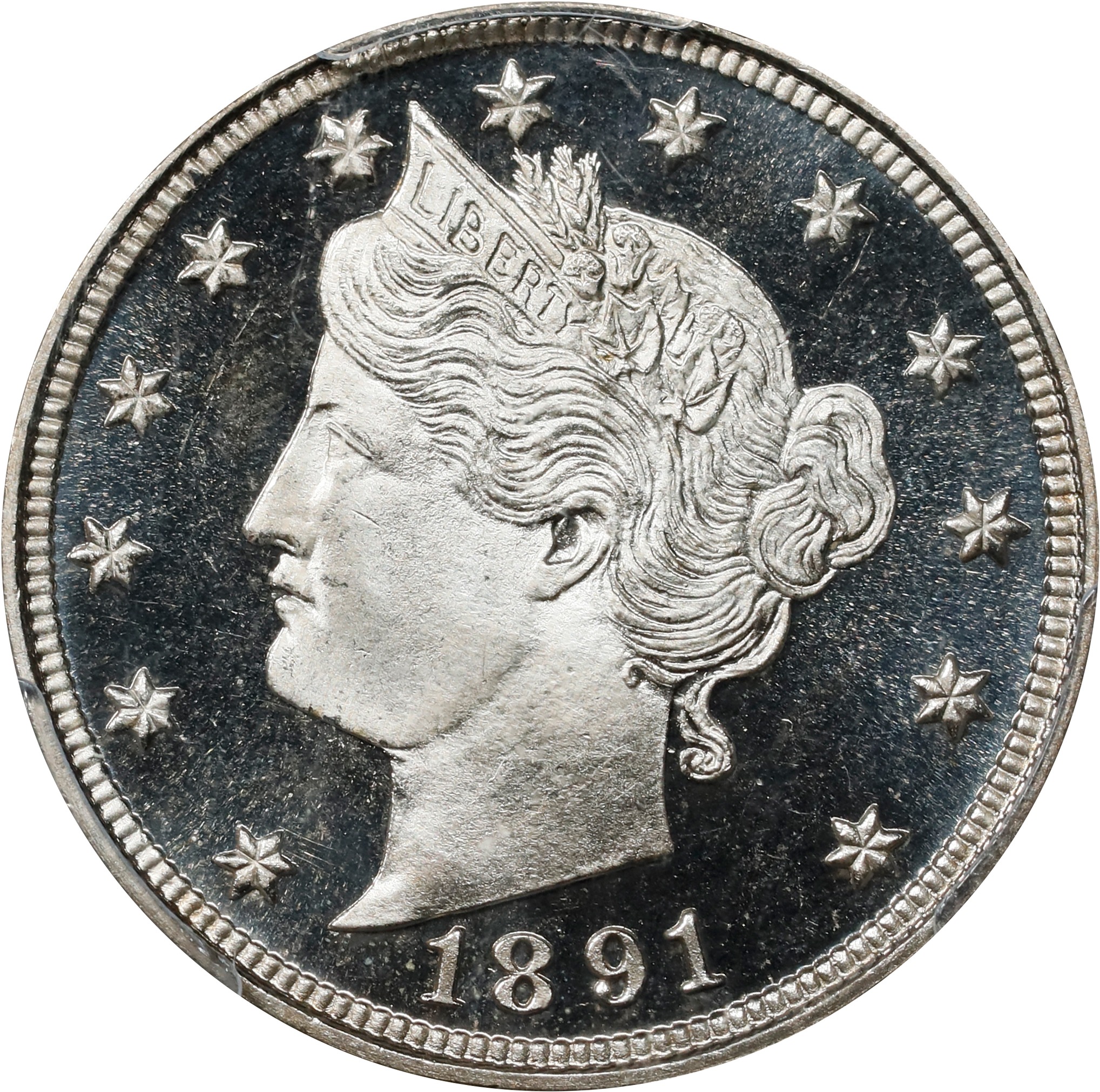 image for: 1891 Liberty Head Nickel. JD-1. Rarity-3-. Proof-66 Deep Cameo (PCGS). CAC.