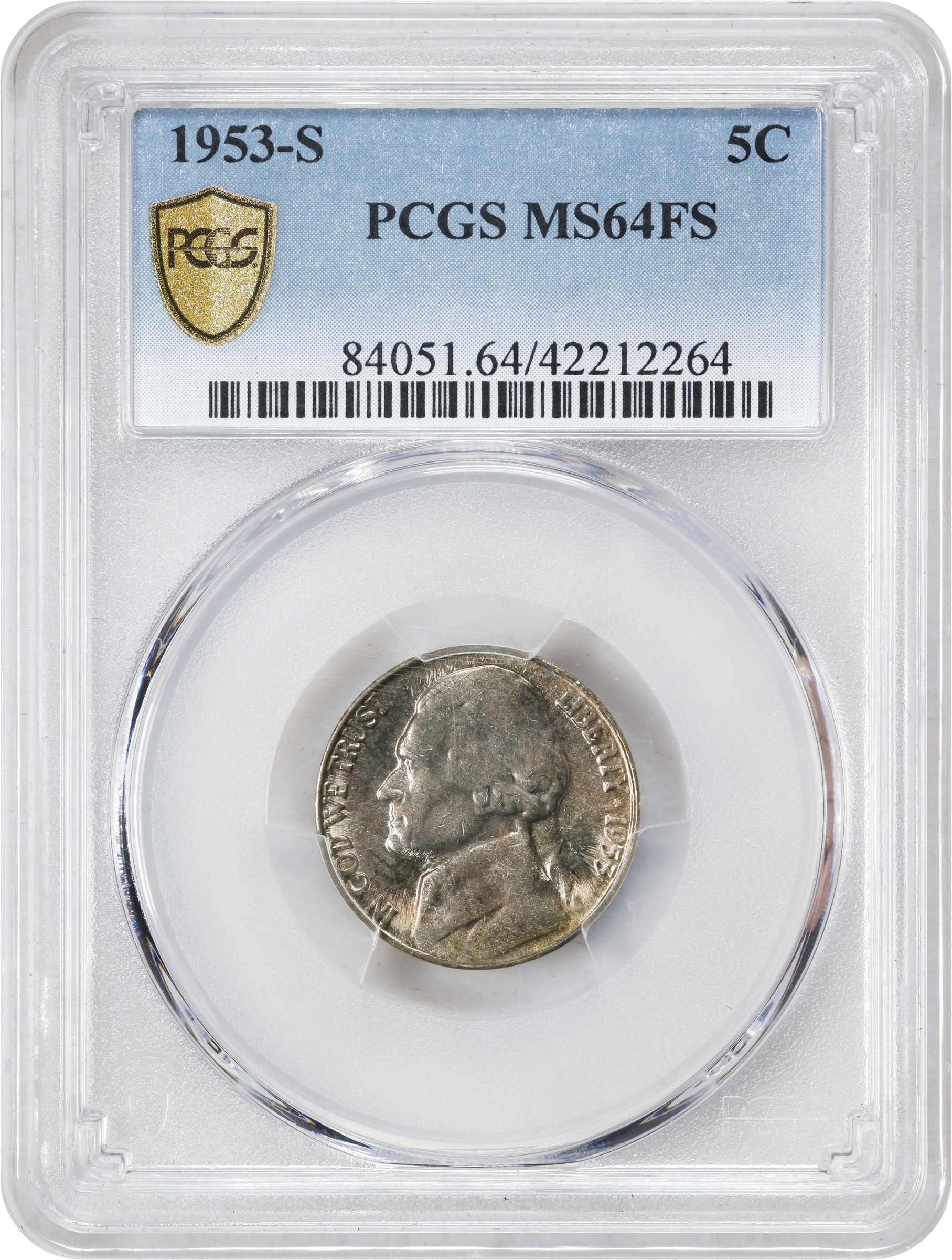 image for: 1953-S Jefferson Nickel. MS-64 FS (PCGS).