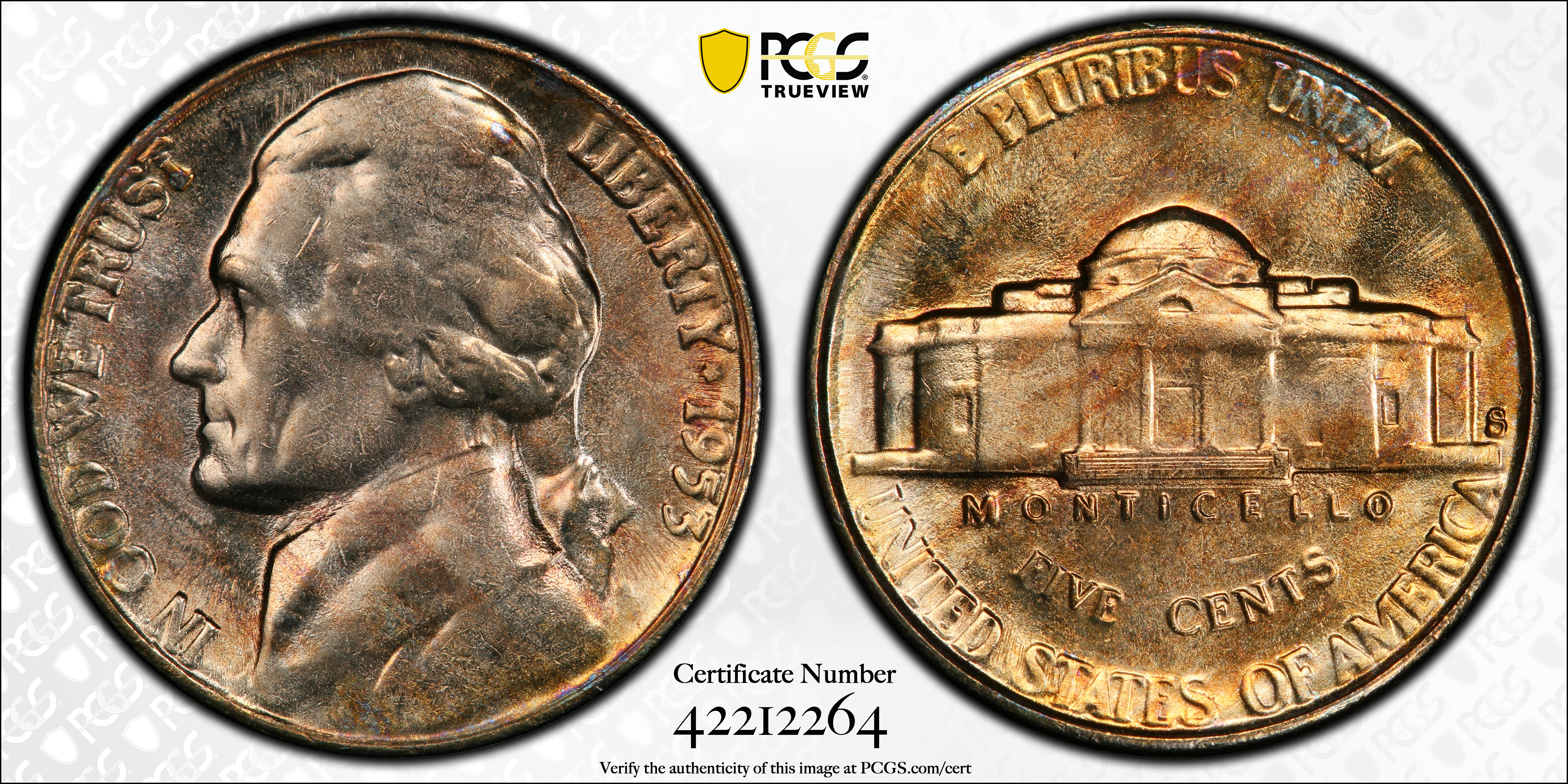 image for: 1953-S Jefferson Nickel. MS-64 FS (PCGS).