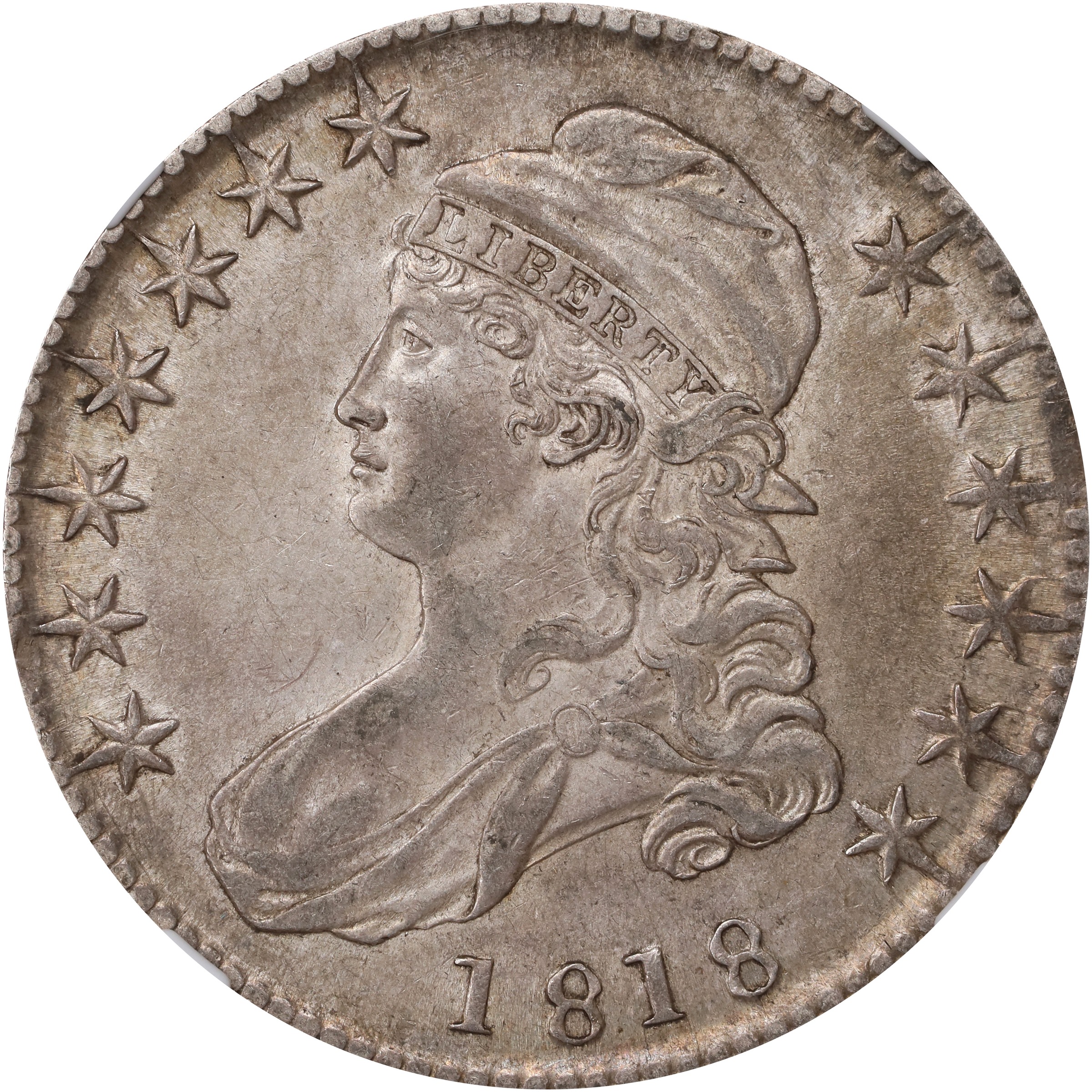 image for: 1818 Capped Bust Half Dollar. O-109a. Rarity-2. AU-55 (NGC). CAC.