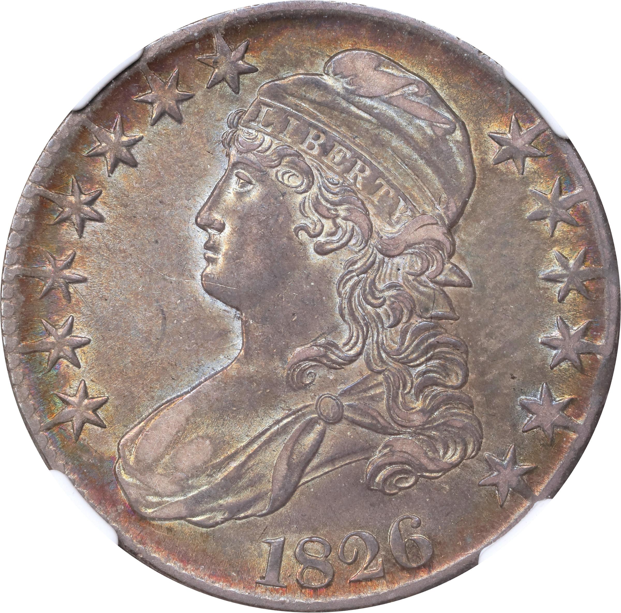 image for: 1826 Capped Bust Half Dollar. O-107. Rarity-3. AU-58 (NGC). CAC.