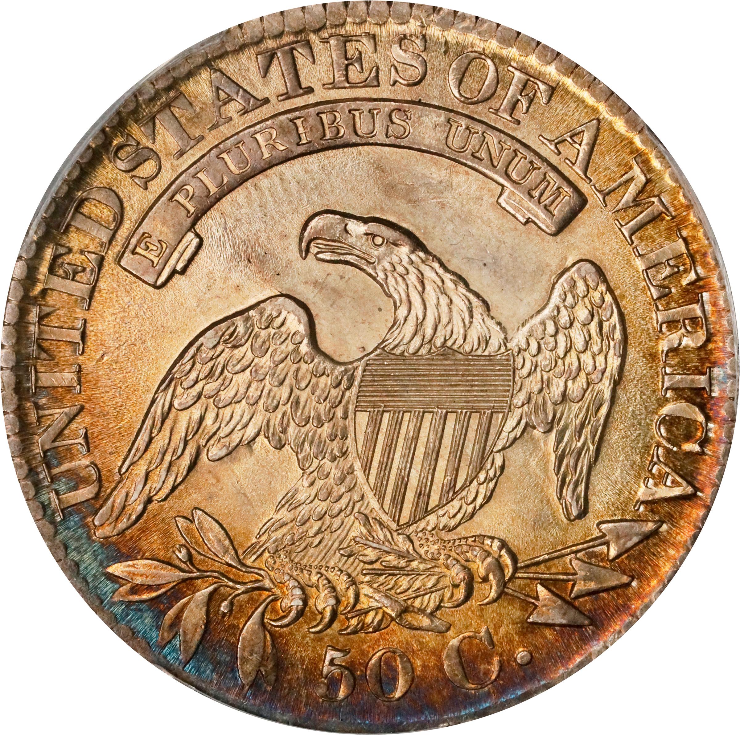 image for: 1827 Capped Bust Half Dollar. O-139. Rarity-4-. Square Base 2. MS-64 (PCGS).