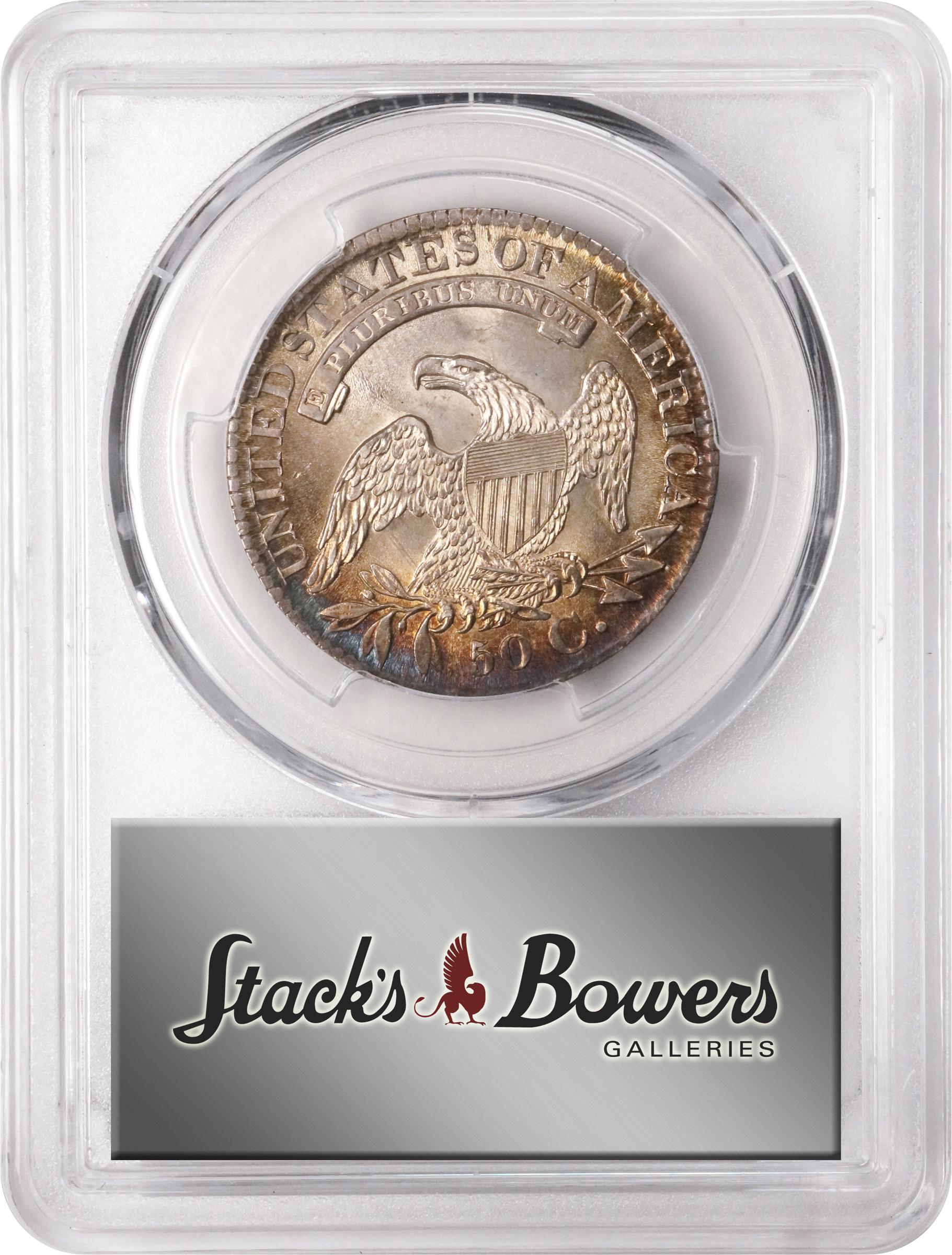 image for: 1827 Capped Bust Half Dollar. O-139. Rarity-4-. Square Base 2. MS-64 (PCGS).