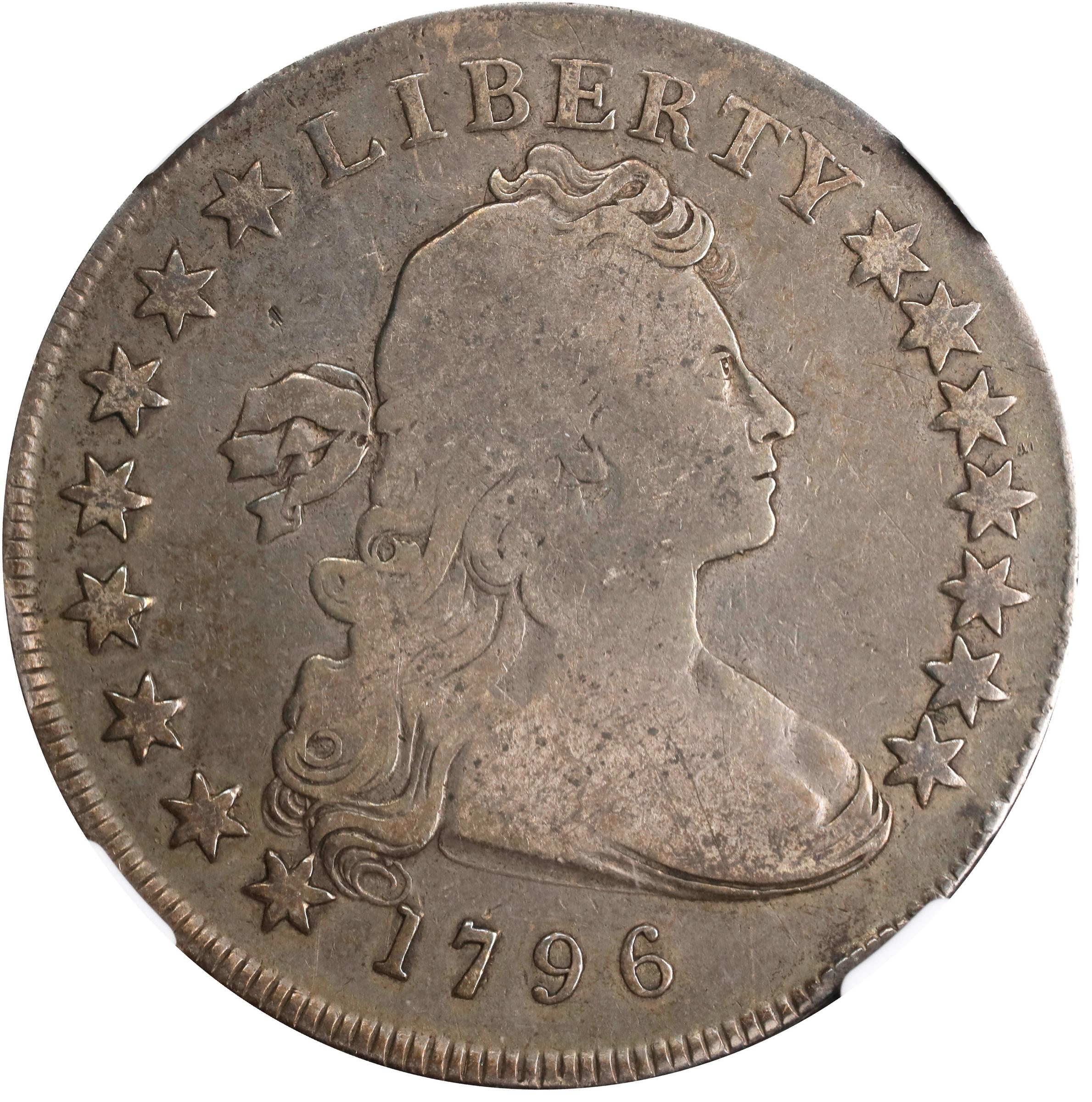 image for: 1796 Draped Bust Silver Dollar. BB-63, B-2. Rarity-4. Small Date, Small Letters. VG-8 (NGC). CAC.