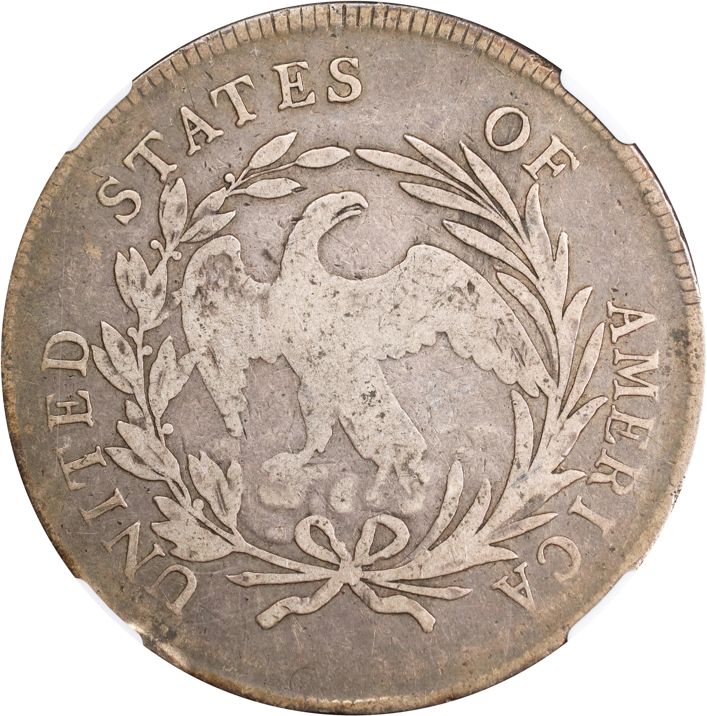 image for: 1796 Draped Bust Silver Dollar. BB-63, B-2. Rarity-4. Small Date, Small Letters. VG-8 (NGC). CAC.