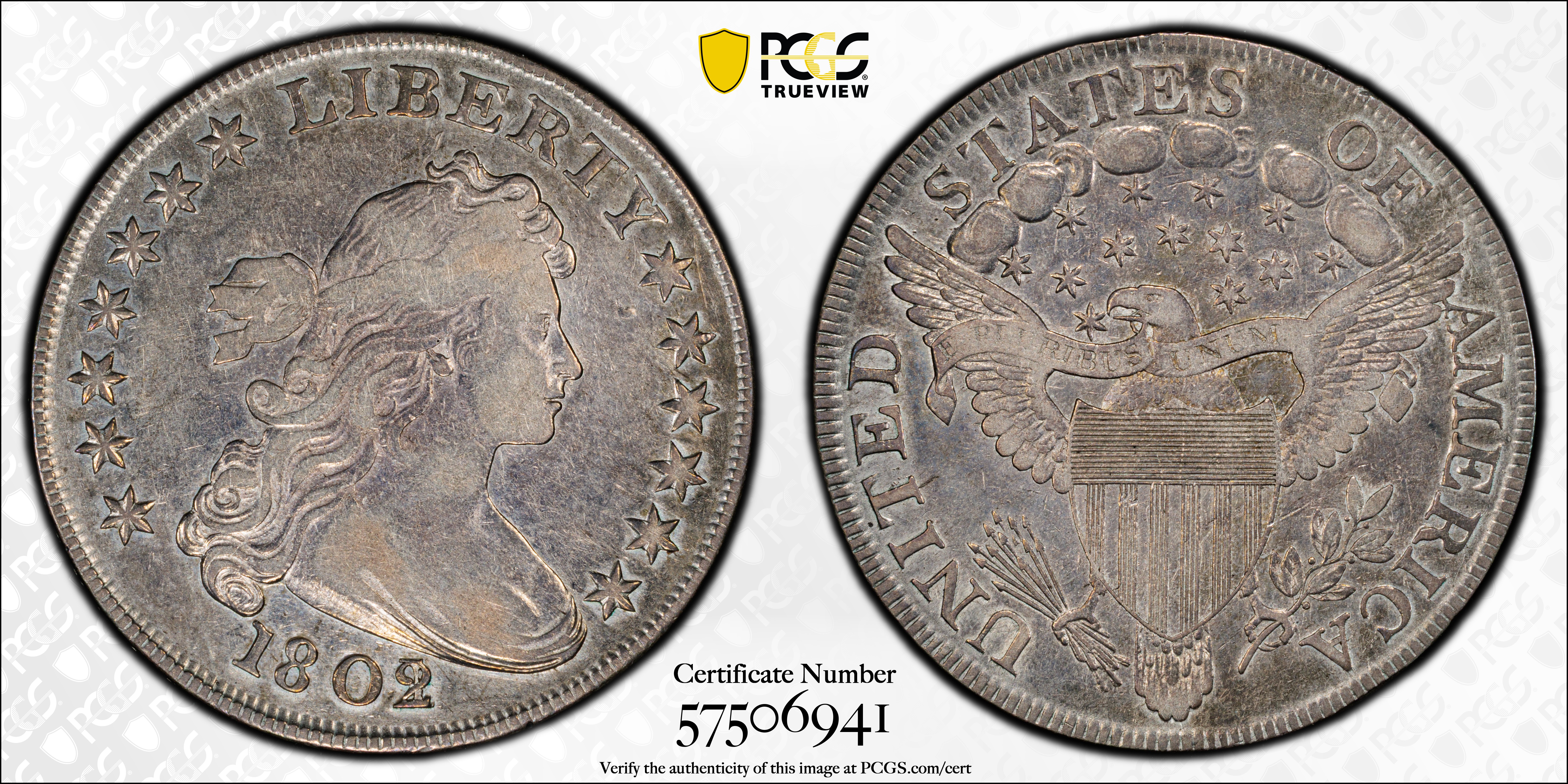 image for: 1802/1 Draped Bust Silver Dollar. BB-234, B-3. Rarity-3. VF-30 (PCGS).