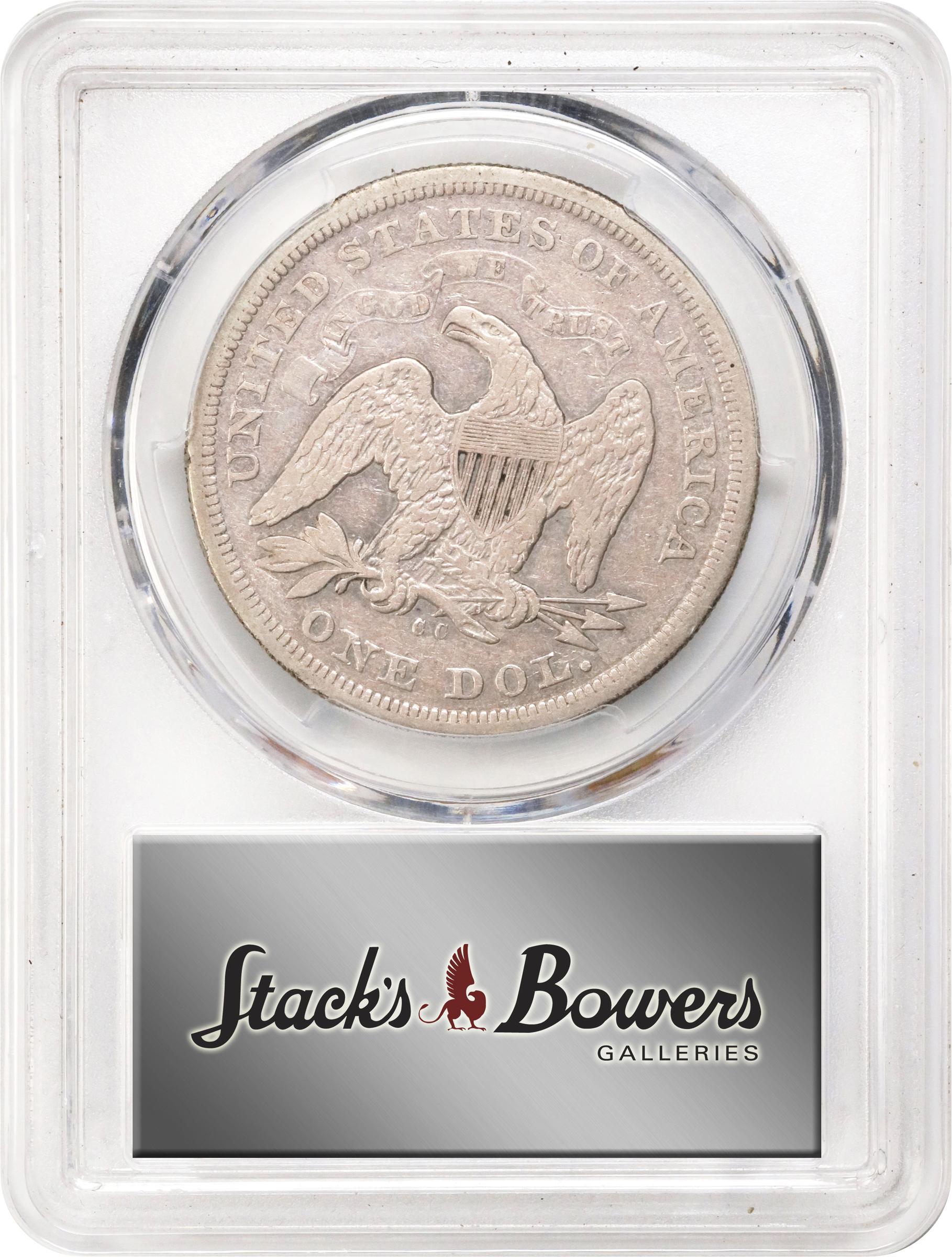 image for: 1871-CC Liberty Seated Silver Dollar. OC-1. Rarity-4+. Top 30 Variety. Misplaced Date. VF-20 (PCGS).