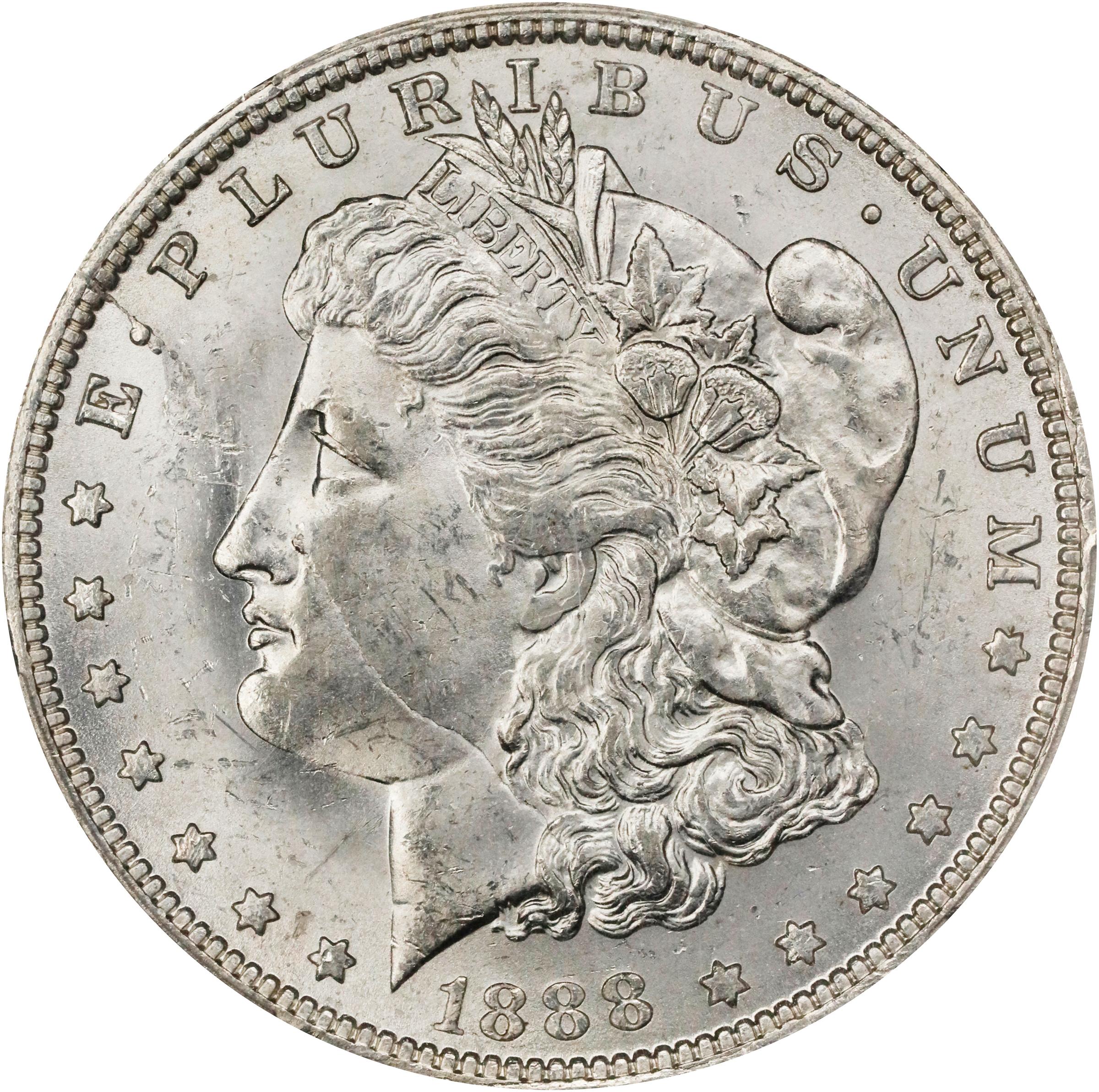 image for: 1888-O Morgan Silver Dollar. VAM-1B. Top 100 Variety. Scarface. MS-63 (PCGS).