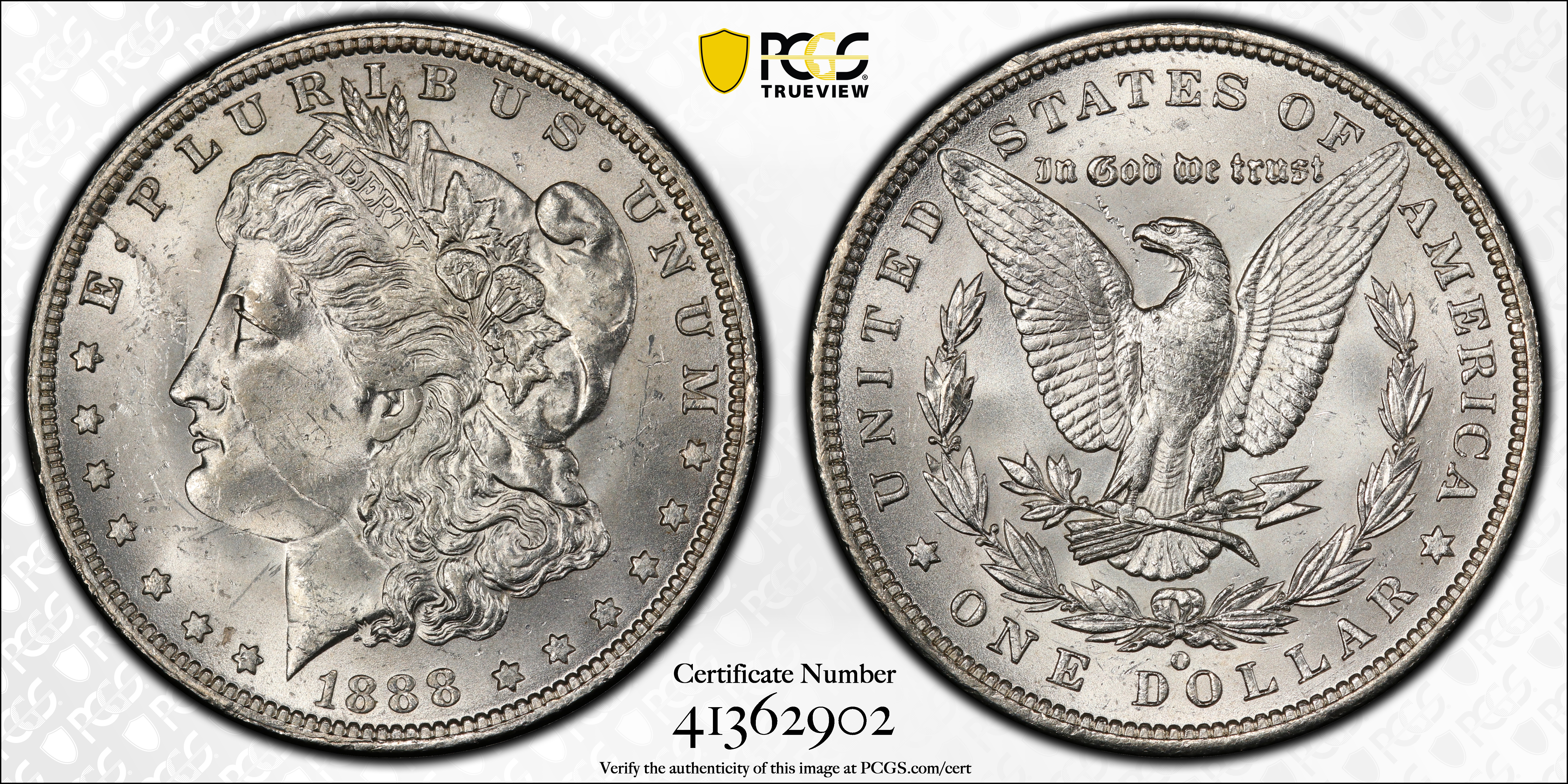image for: 1888-O Morgan Silver Dollar. VAM-1B. Top 100 Variety. Scarface. MS-63 (PCGS).