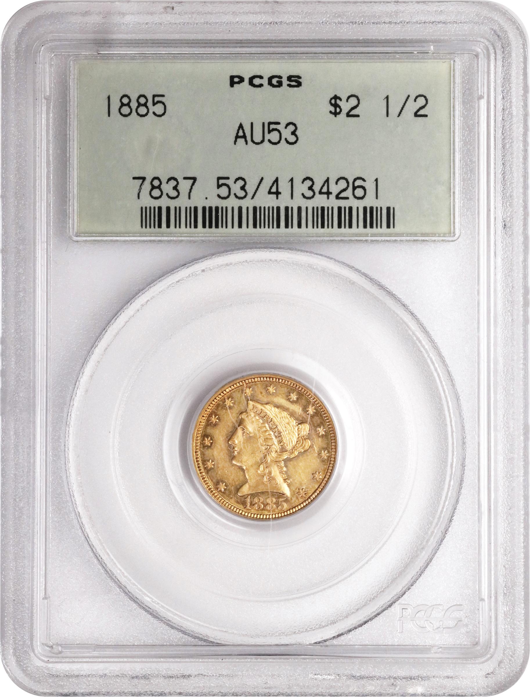 image for: 1885 Liberty Head Quarter Eagle. AU-53 (PCGS). OGH.