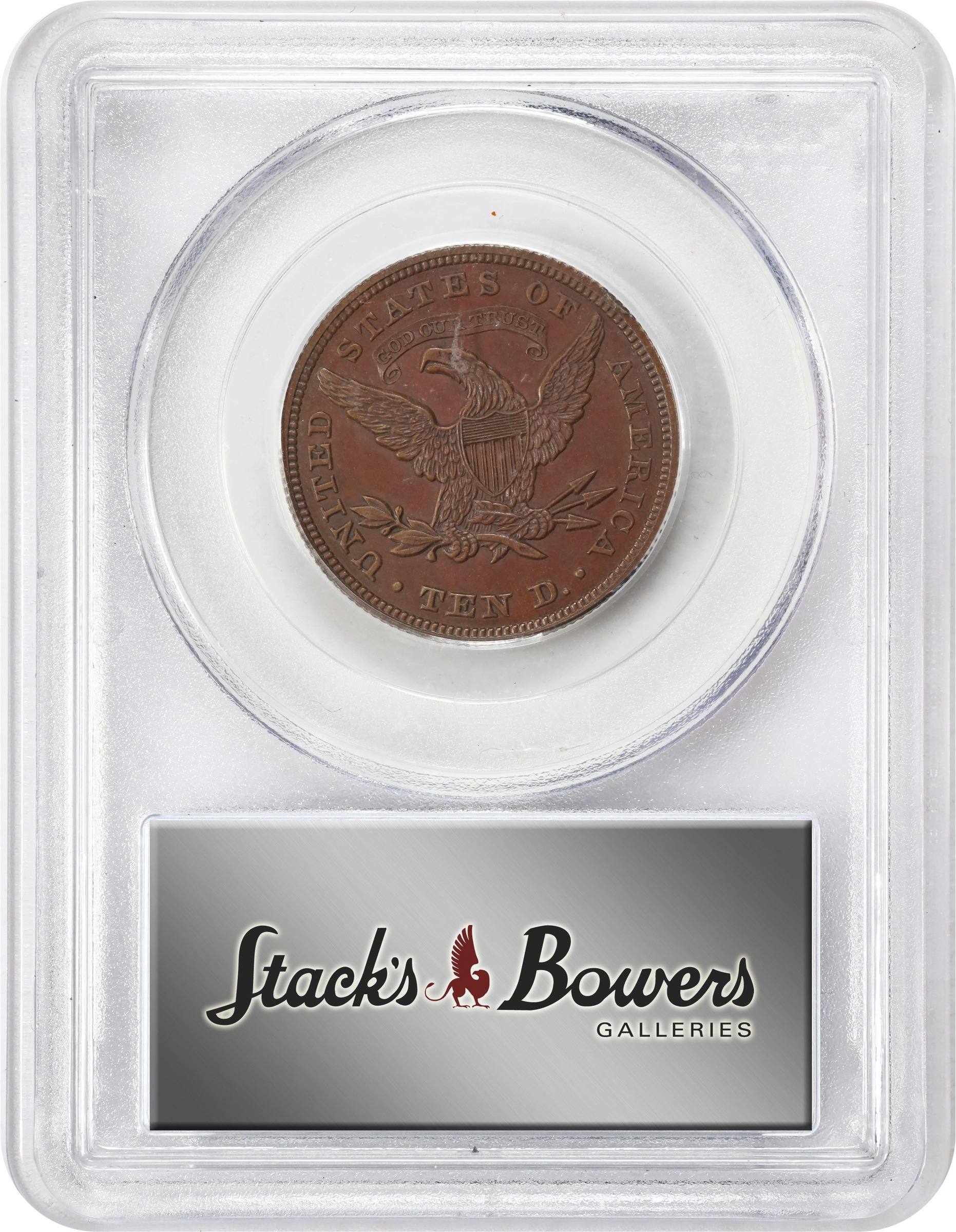 image for: 1862 Pattern Liberty Head Eagle. Judd-297, Pollock-355. Rarity-6-. Copper, Bronzed. Reeded Edge. Proof-65 BN (PCGS).