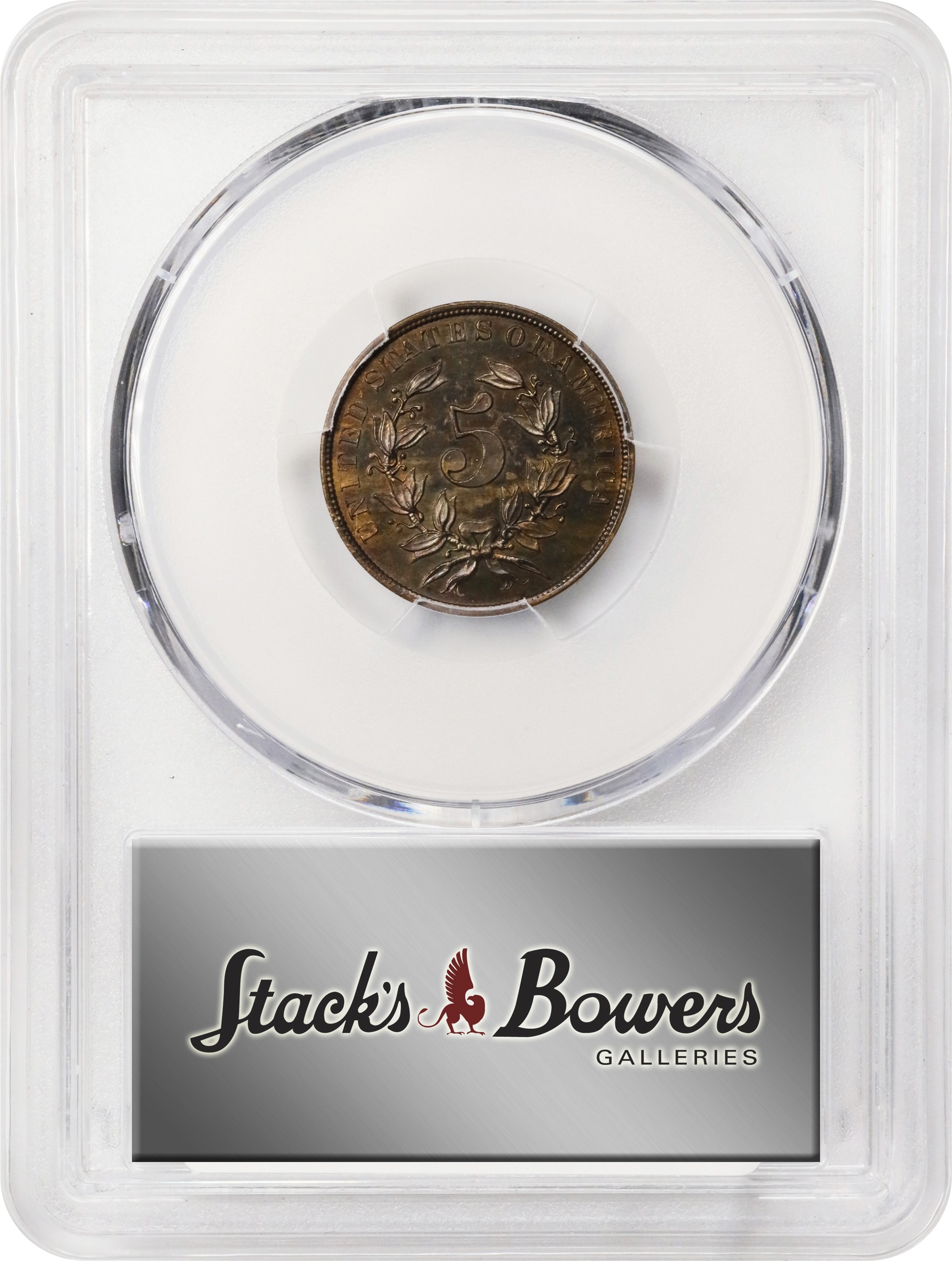 image for: 1866 Pattern Shield Nickel. Judd-491, Pollock-578. Rarity-7-. Bronze. Plain Edge. Proof-64 BN (PCGS). CAC.