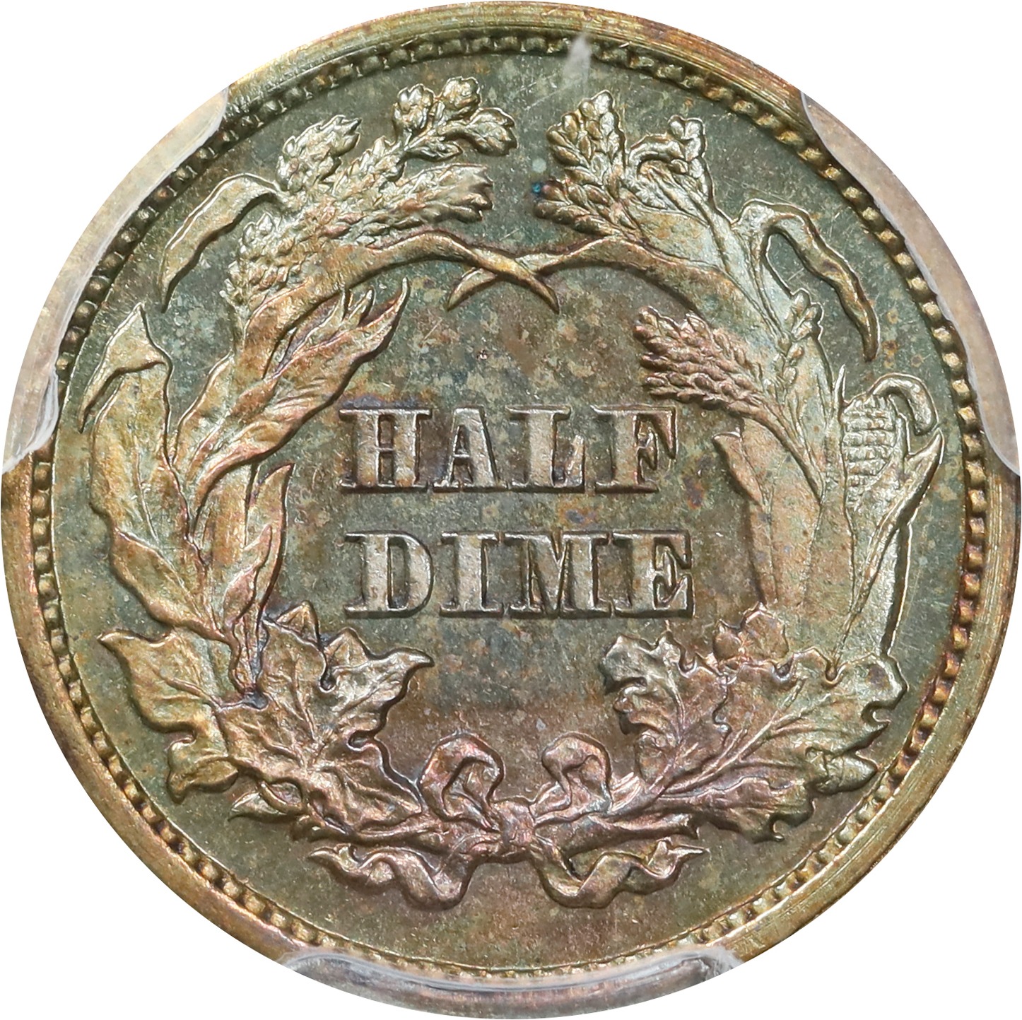 image for: 1870 Pattern Half Dime. Judd-818, Pollock-907. Rarity-7-. Copper. Plain Edge. Proof-65 BN (PCGS). CAC.