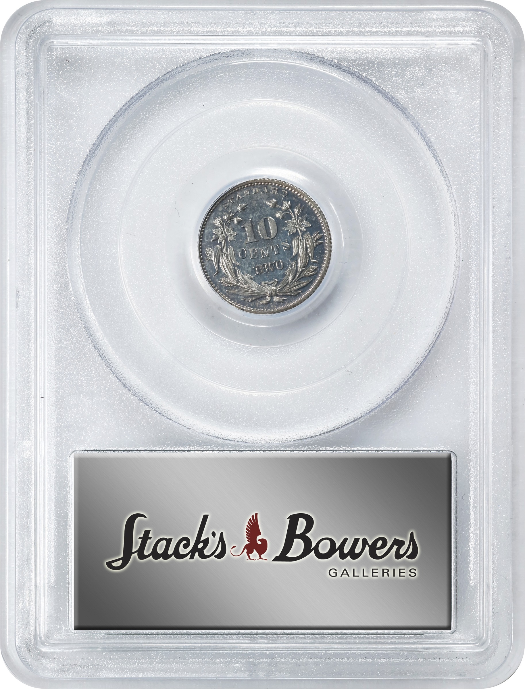 image for: 1870 Pattern Dime. Judd-837, Pollock-928. Rarity-5. Silver. Reeded Edge. Proof-63 (PCGS). CAC. OGH.