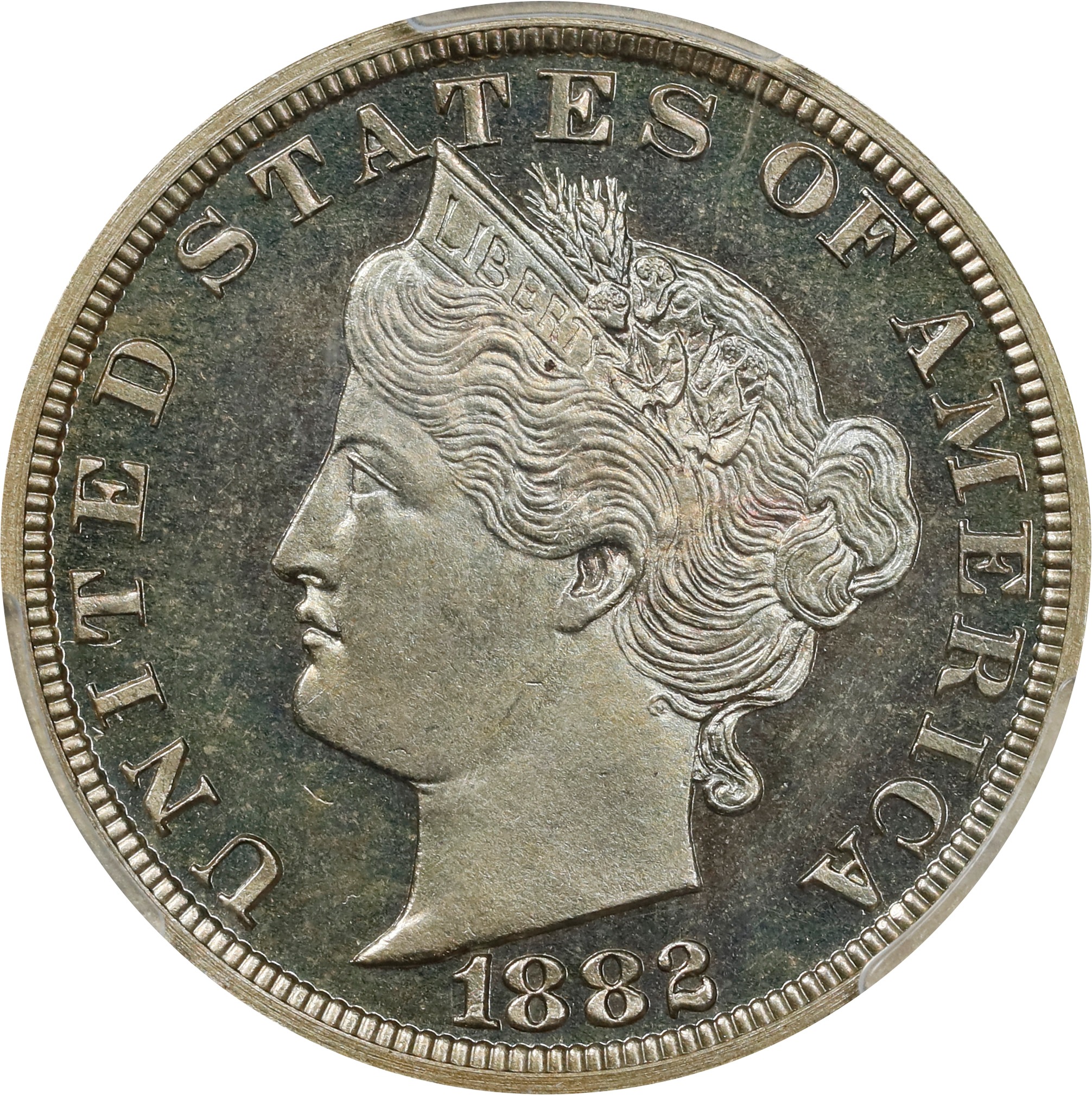 image for: 1882 Pattern Liberty Head Nickel. Judd-1684, Pollock-1886. Rarity-6-. Nickel. Plain Edge. Proof-66 (PCGS). CAC.
