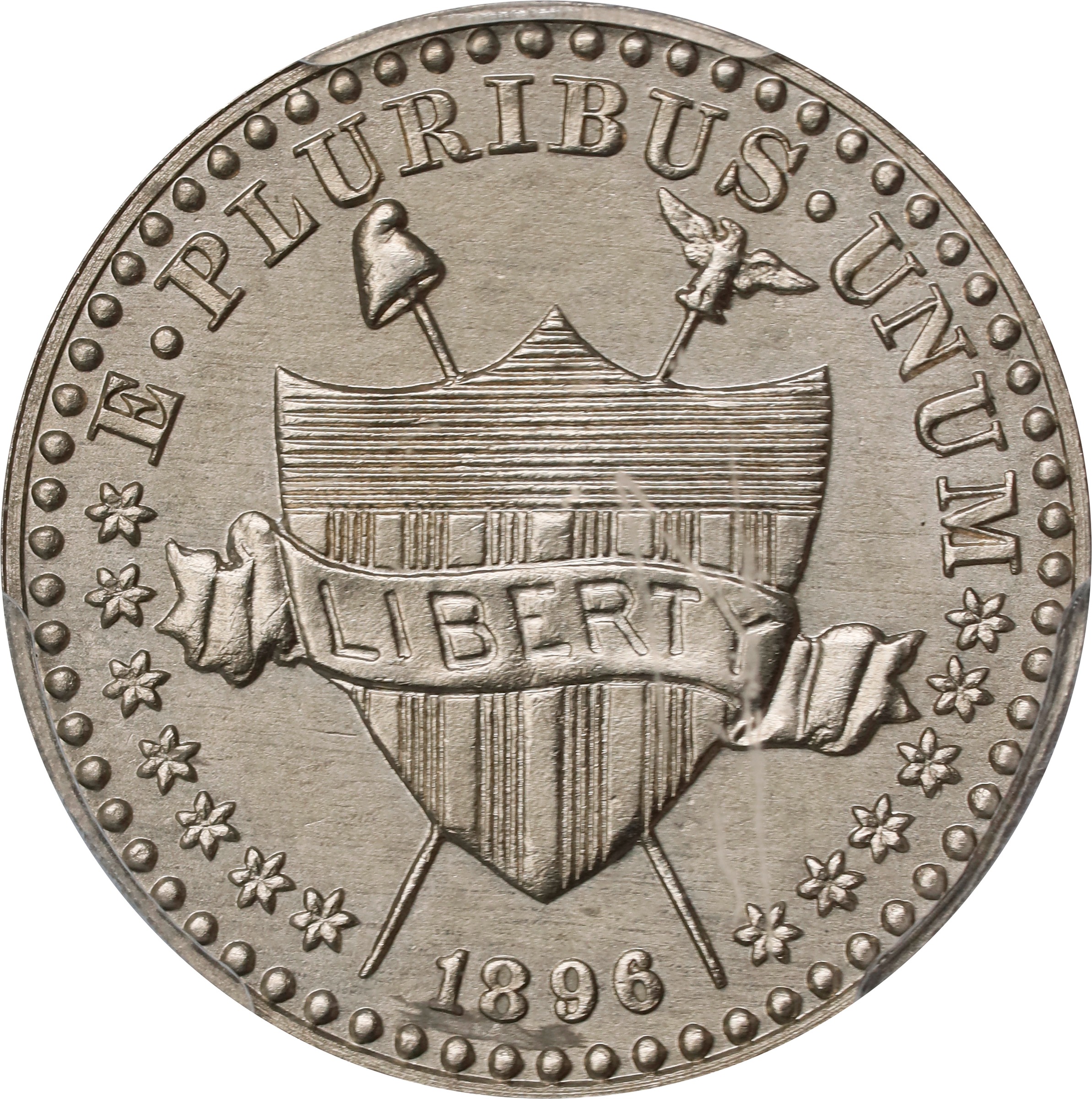 image for: 1896 Pattern Cent. Judd-1767a, Pollock-1981. Rarity-7-. Pure Nickel (magnetic). Plain Edge. Proof-65 (PCGS). CAC.