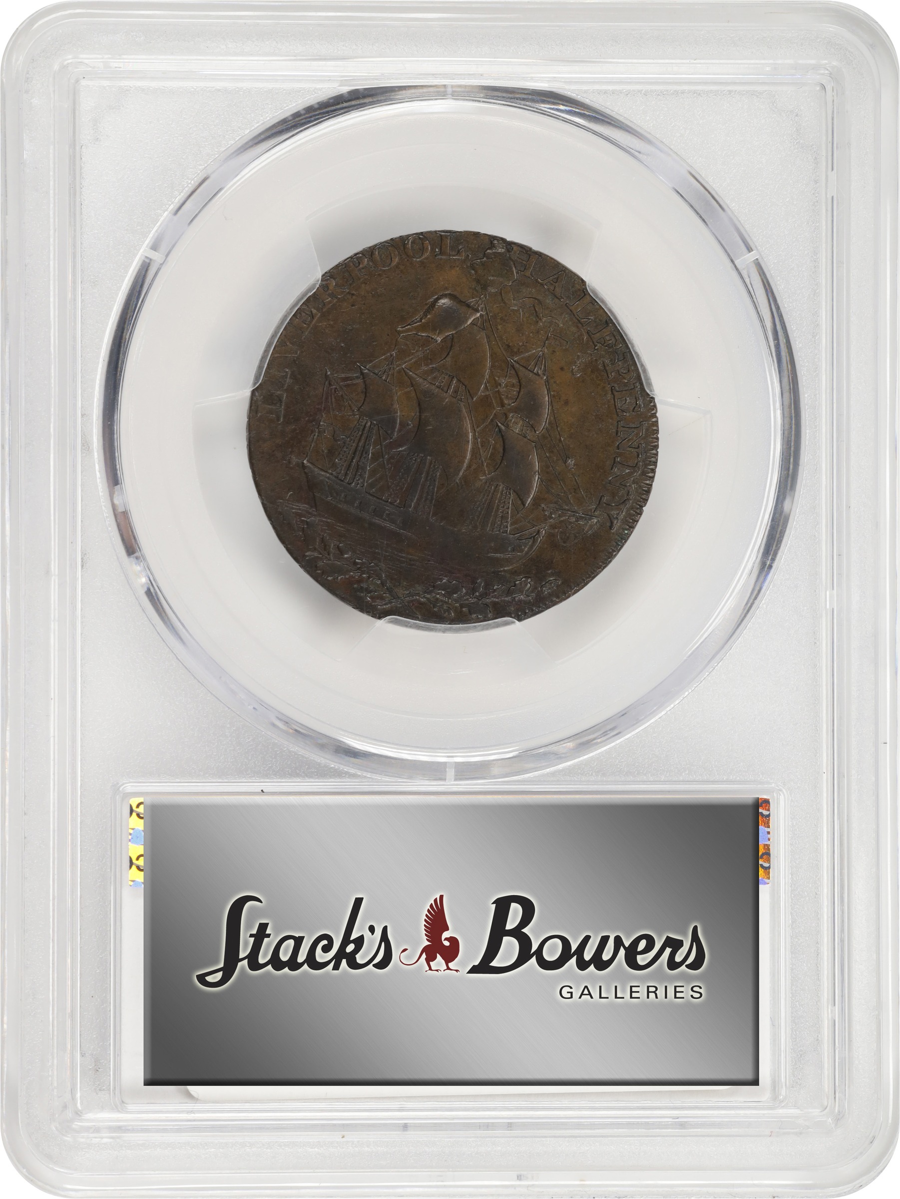 image for: 1791 Washington Liverpool Halfpenny. Musante GW-19, Baker-17, W-10650. Copper. Lettered Edge. AU-55 (PCGS).