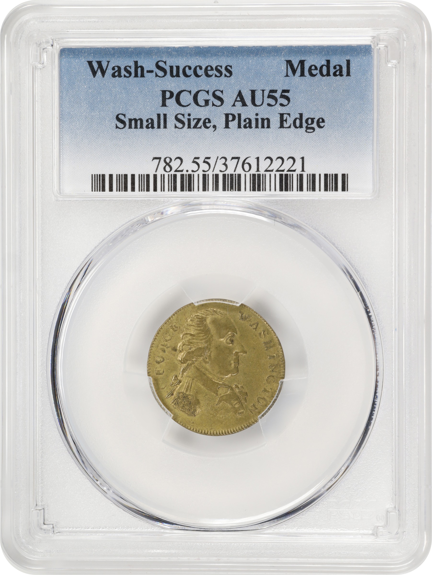image for: Undated (ca. 1793) Washington Success Token. Small Size. Musante GW-44, Baker-267, W-10877. Brass. Plain Edge. AU-55 (PCGS).