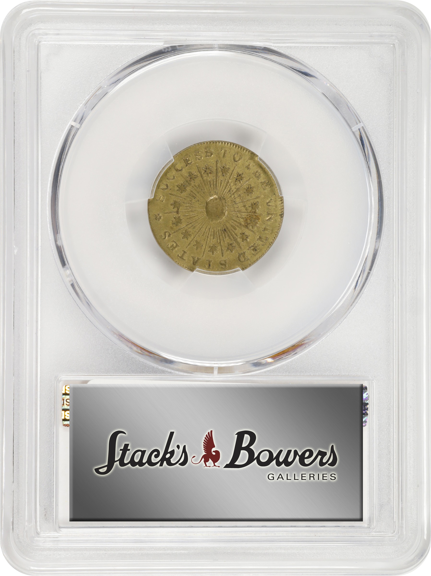 image for: Undated (ca. 1793) Washington Success Token. Small Size. Musante GW-44, Baker-267, W-10877. Brass. Plain Edge. AU-55 (PCGS).