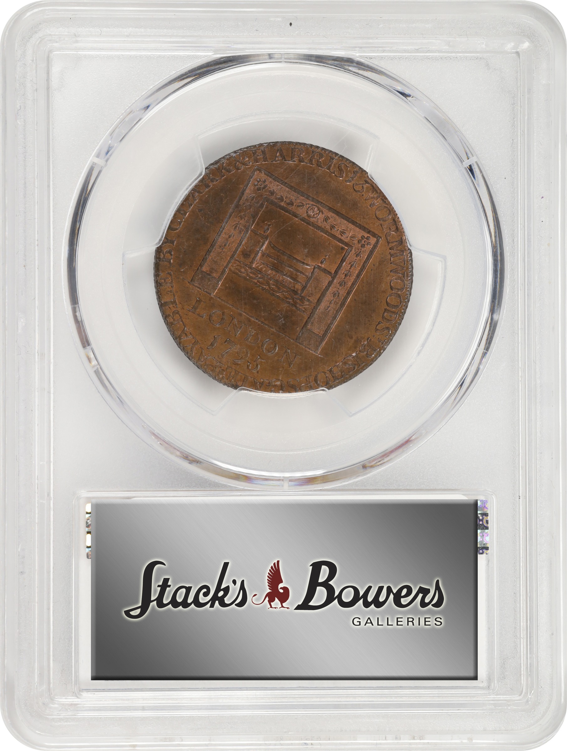 image for: 1795 Grate Halfpenny. Musante GW-49, Baker-29B, W-10955. Large Buttons. Copper. Reeded Edge. MS-65 RB (PCGS).