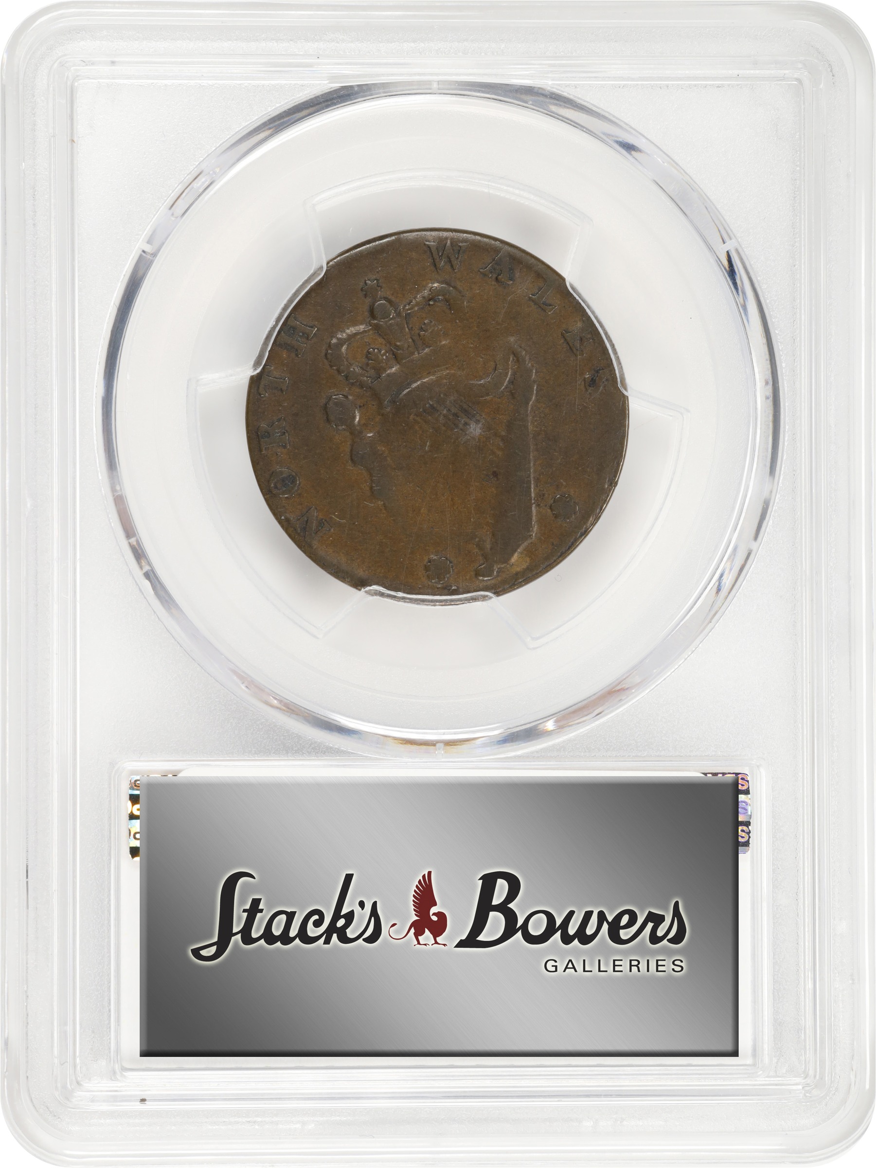 image for: Undated (ca. 1795) Washington North Wales Halfpenny. Musante GW-51, Baker-34, W-11150. Two Stars (one at each side). Copper. Plain Edge. VF-35 (PCGS).
