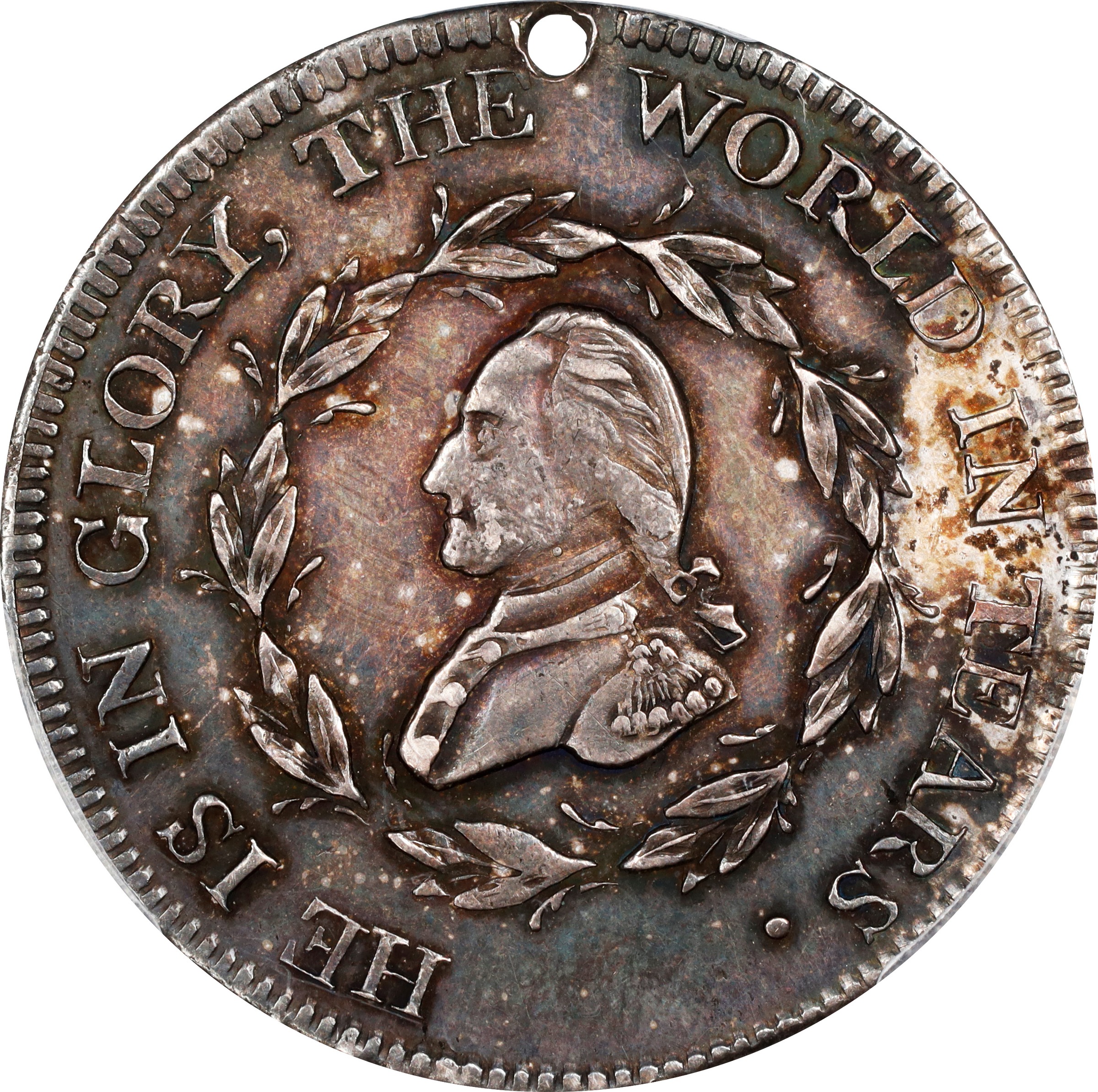 image for: "1799" (ca. 1800) Washington Funeral Urn Medal. Musante GW-70, Baker-166A, Fuld Dies 1-B. Silver. AU-58 (PCGS).