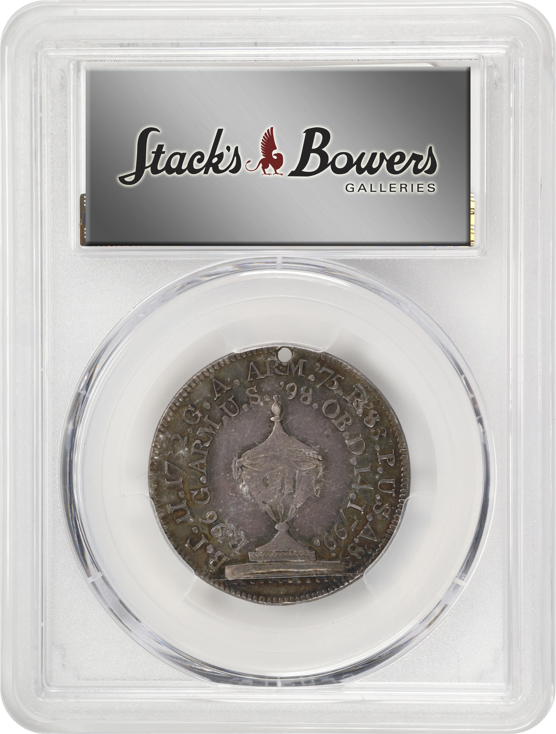 image for: "1799" (ca. 1800) Washington Funeral Urn Medal. Musante GW-70, Baker-166A, Fuld Dies 1-B. Silver. AU-58 (PCGS).