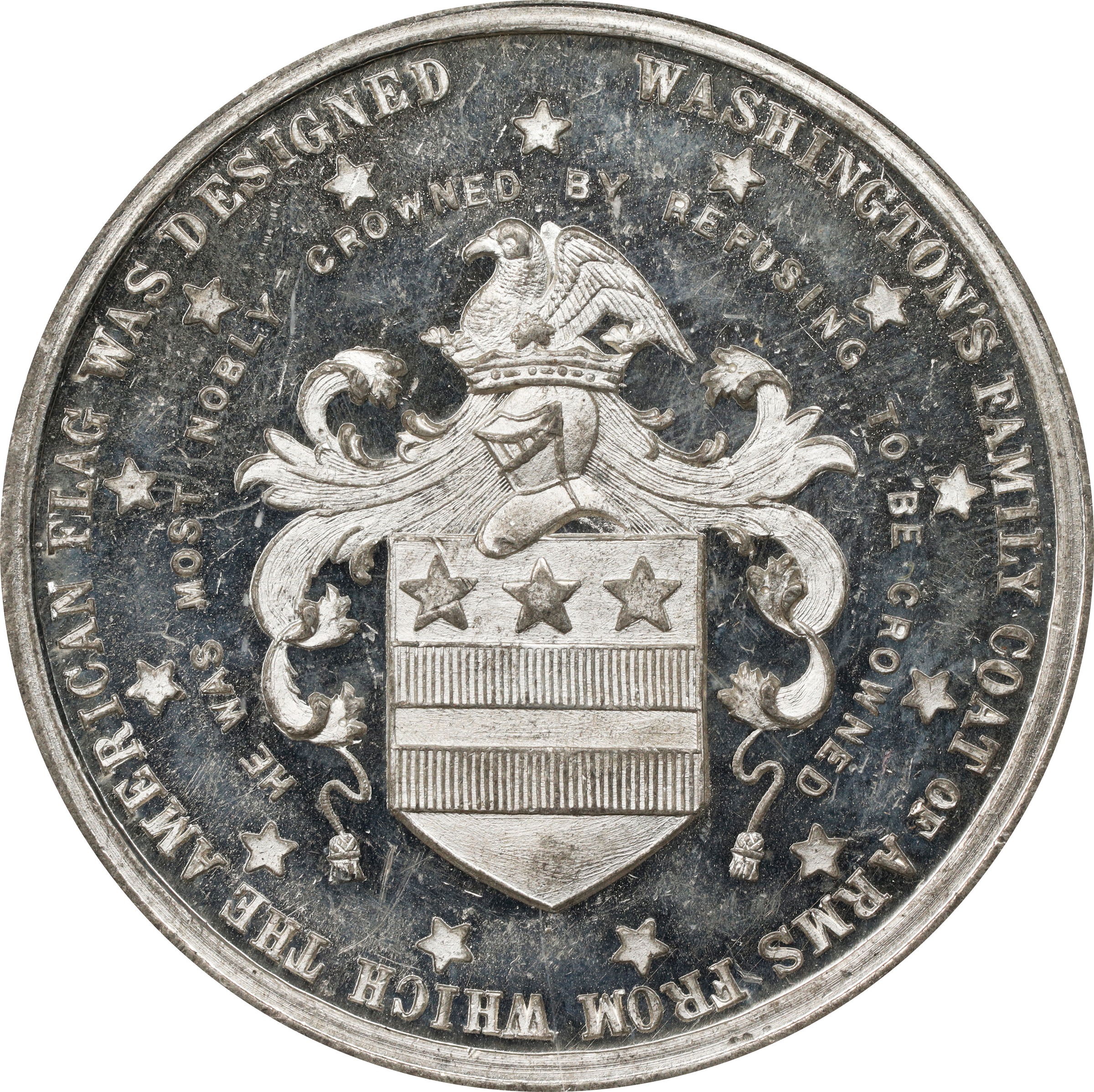 image for: 1883 Washington's Headquarters at Newburgh, New York Centennial Medal. Musante GW-998, Baker-R456, HK-135. White Metal. MS-63 (PCGS).