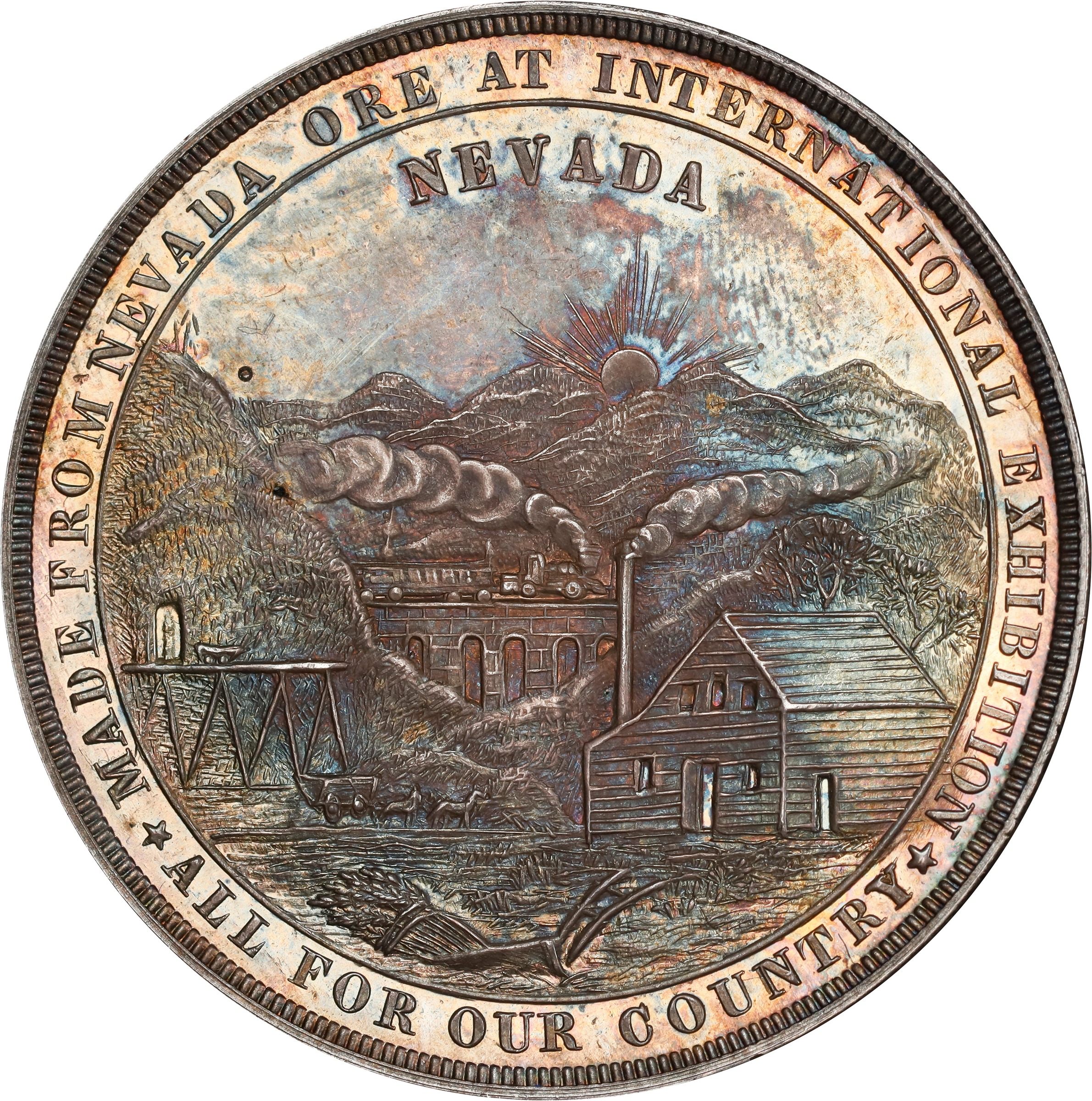 image for: 1876 Nevada Dollar. HK-19, Julian CM-36. Rarity-5. Silver. MS-65 (PCGS).