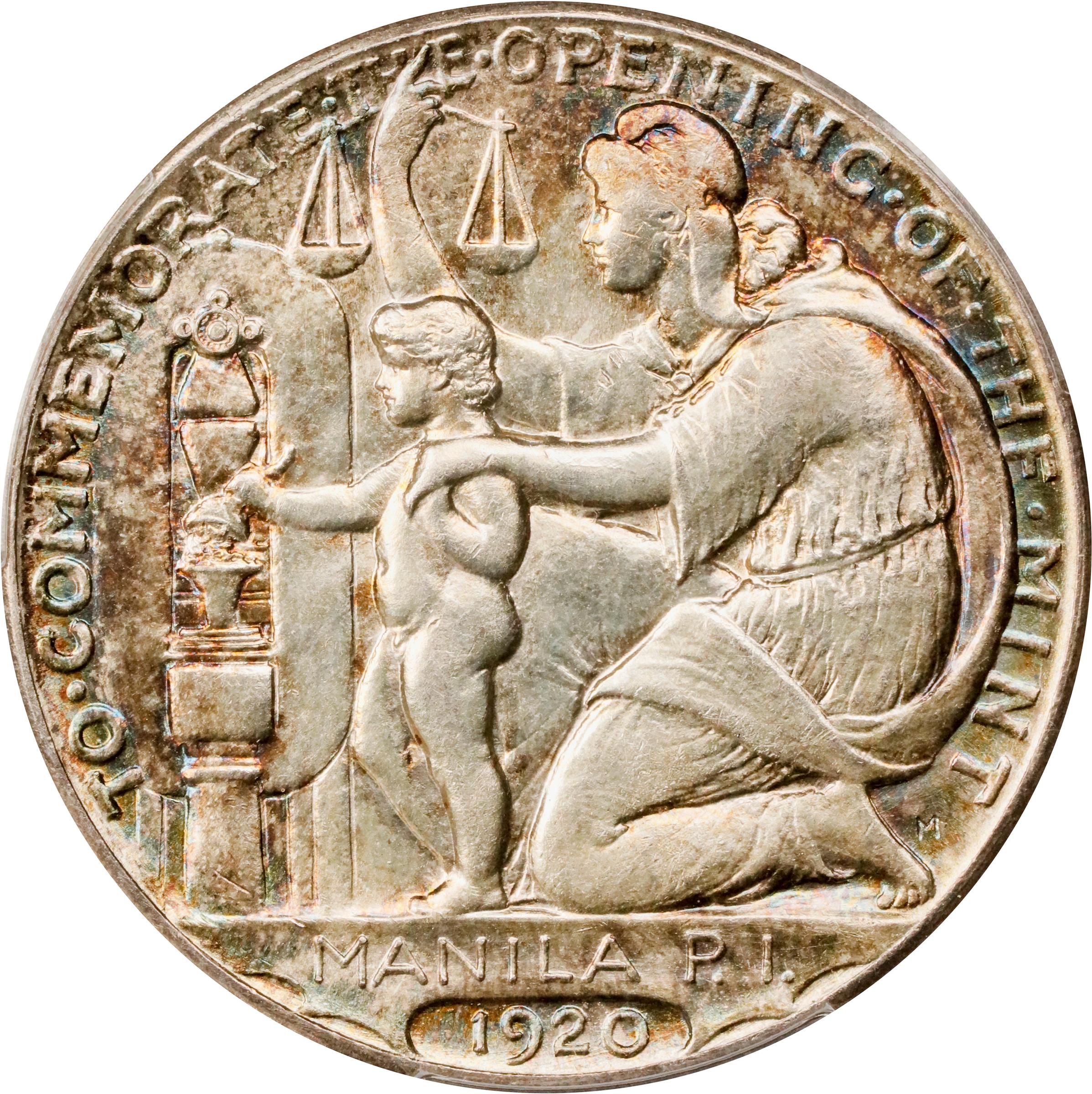 image for: 1920 Manila Mint Opening Medal (Wilson Dollar). HK-449. Rarity-4. Silver. MS-64 (PCGS).