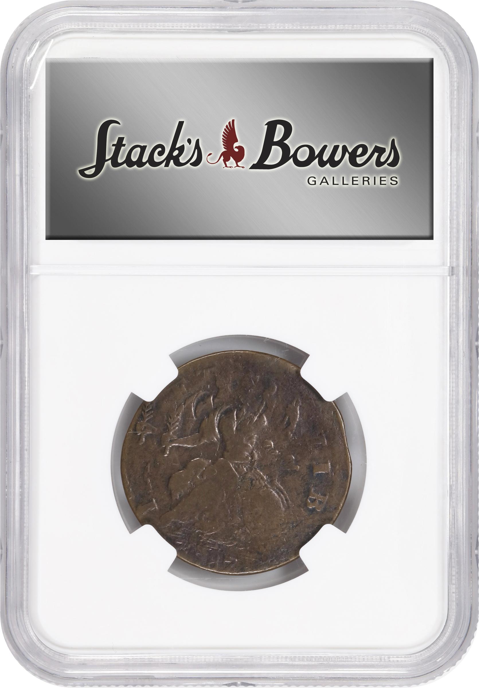image for: 1787 Connecticut Copper. Miller 2-B, W-2755. Rarity-3. Mailed Bust Left. Double Struck. VF-30 BN (NGC).