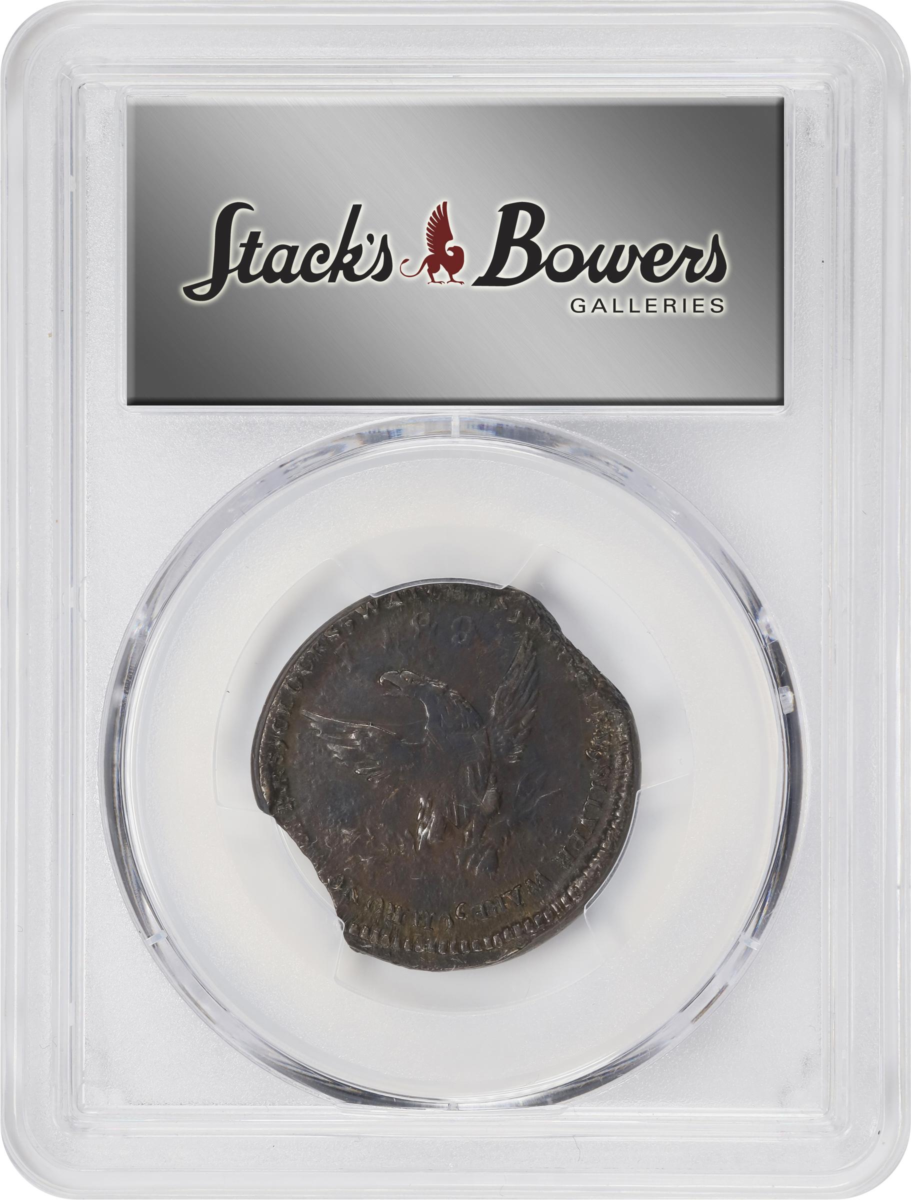 image for: "1789" Mott Token. Rulau-E NY-610, Bressett-1022. Thick Planchet. Plain Edge. Cent Weight. Double Clipped Planchet. EF-45 (PCGS).