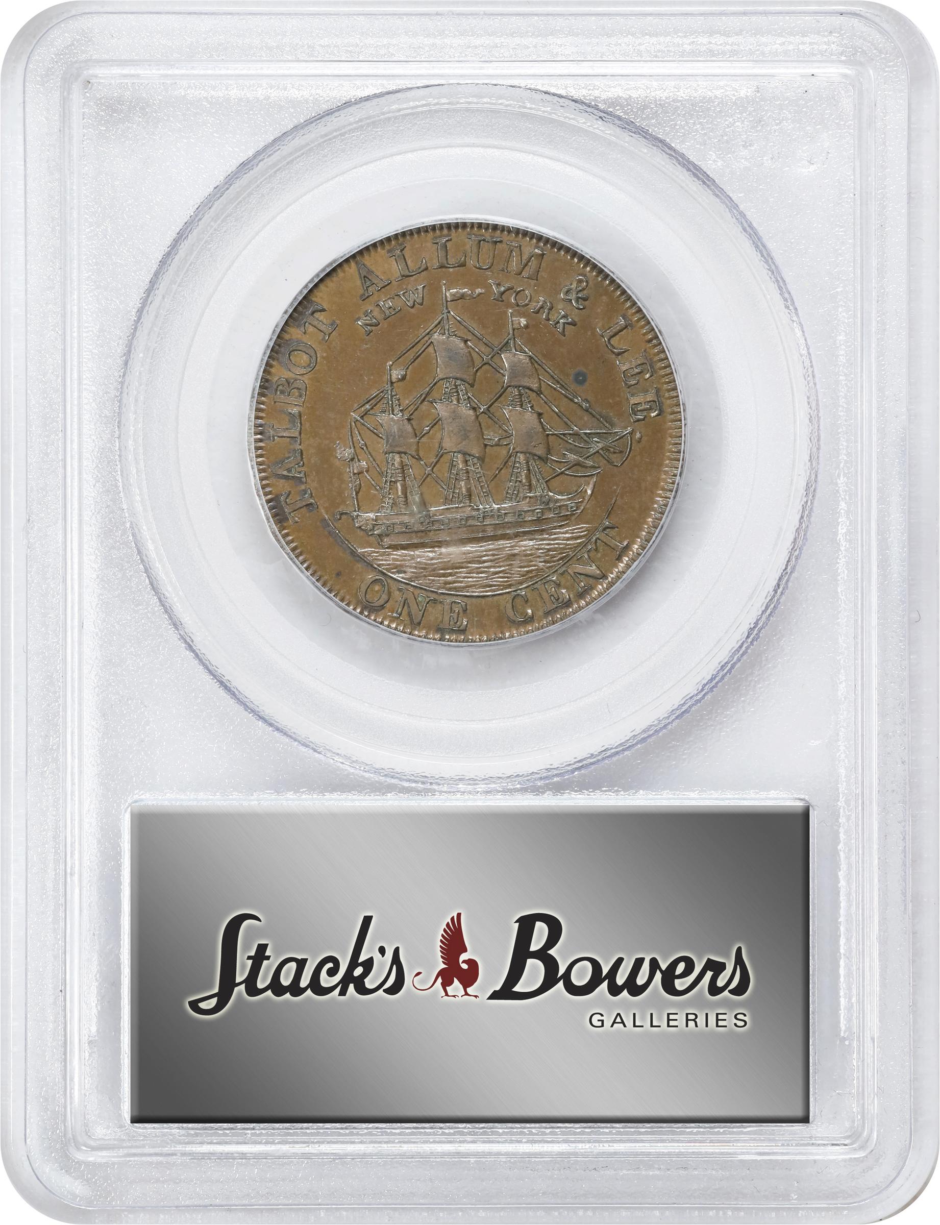 image for: 1794 Talbot, Allum & Lee Cent. Fuld-4, W-8590. Rarity-2. With NEW YORK. Small & on Reverse. Copper. Lettered Edge. Proof-64 BN (PCGS).