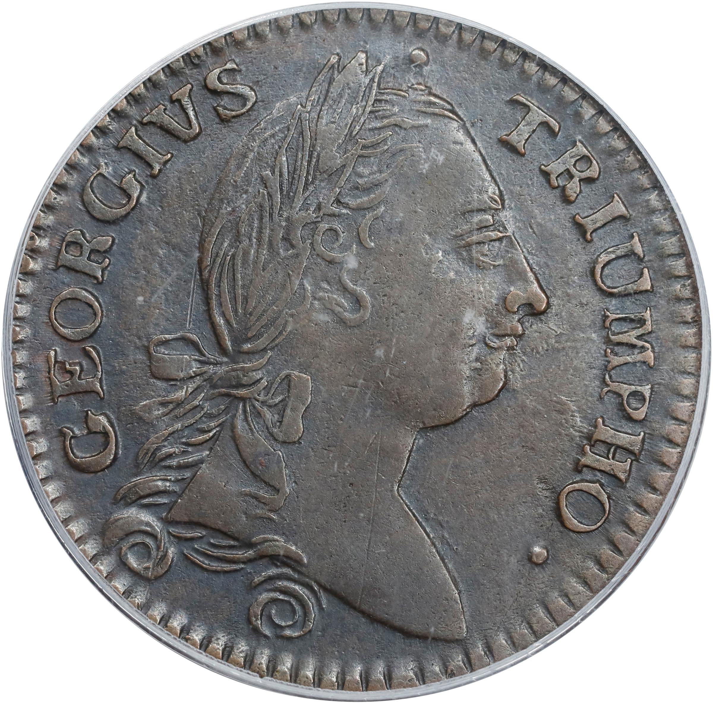 image for: 1783 Washington Georgivs Triumpho Token. Musante GW-54, Baker-7, W-10100. EF-45 (PCGS). CAC. OGH.