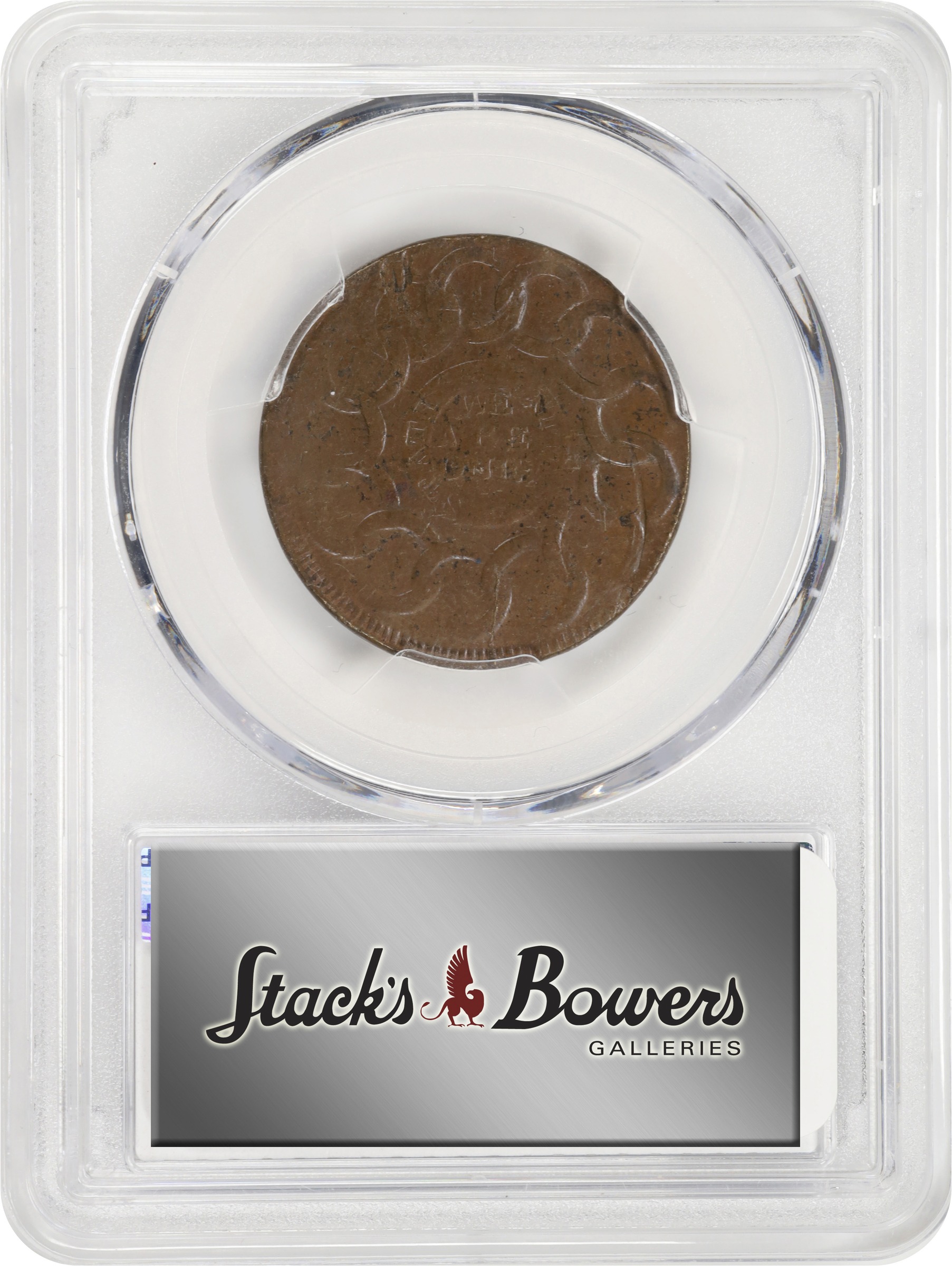 image for: 1787 Fugio Cent. Pointed Rays. Newman 12-X, W-6820. Rarity-2. STATES UNITED, 4 Cinquefoils. Double Struck. MS-63 BN (PCGS).