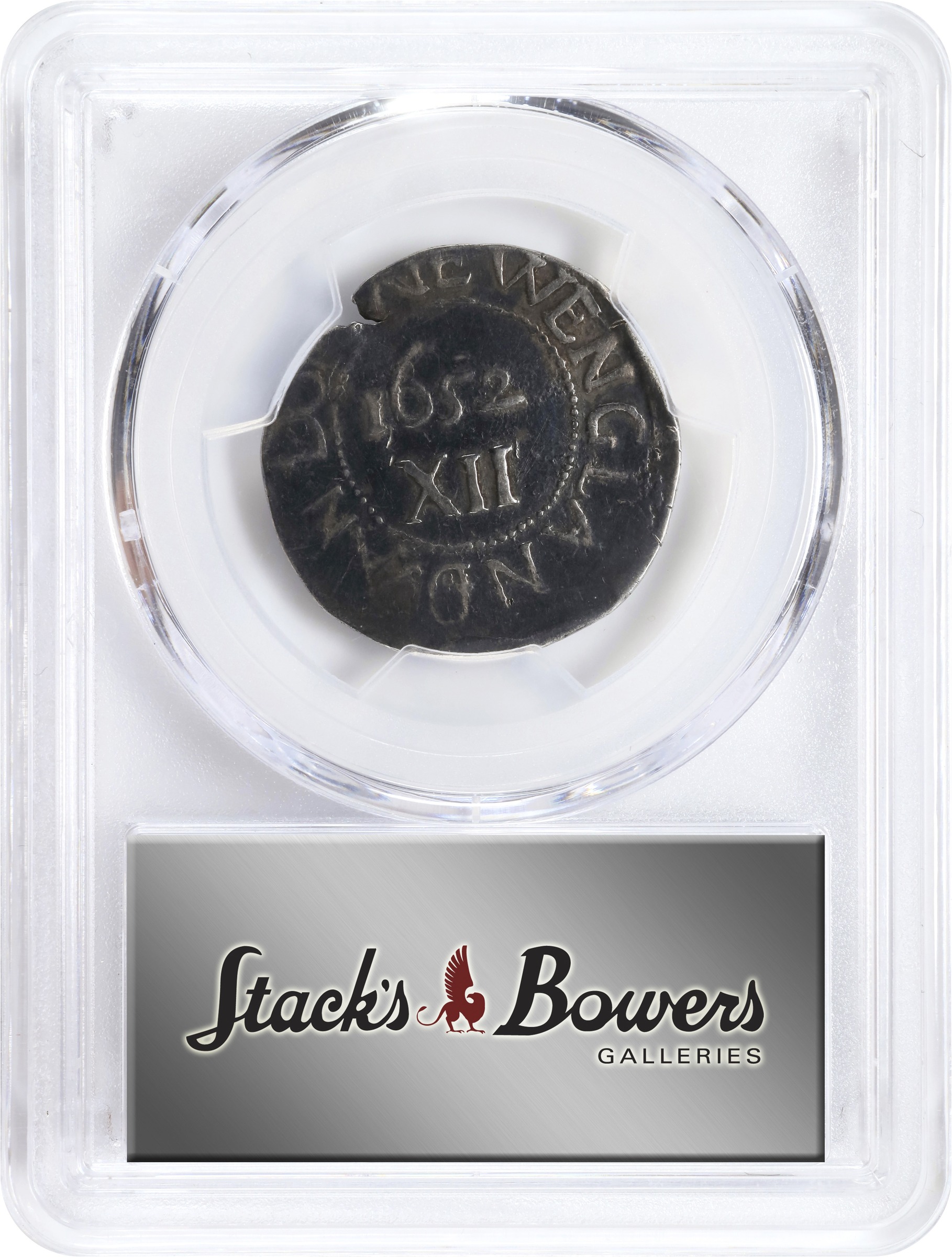 image for: 1652 Oak Tree Shilling. Noe-1, Salmon 1-A, W-430. Rarity-3. IN at Left. VF-30 (PCGS).