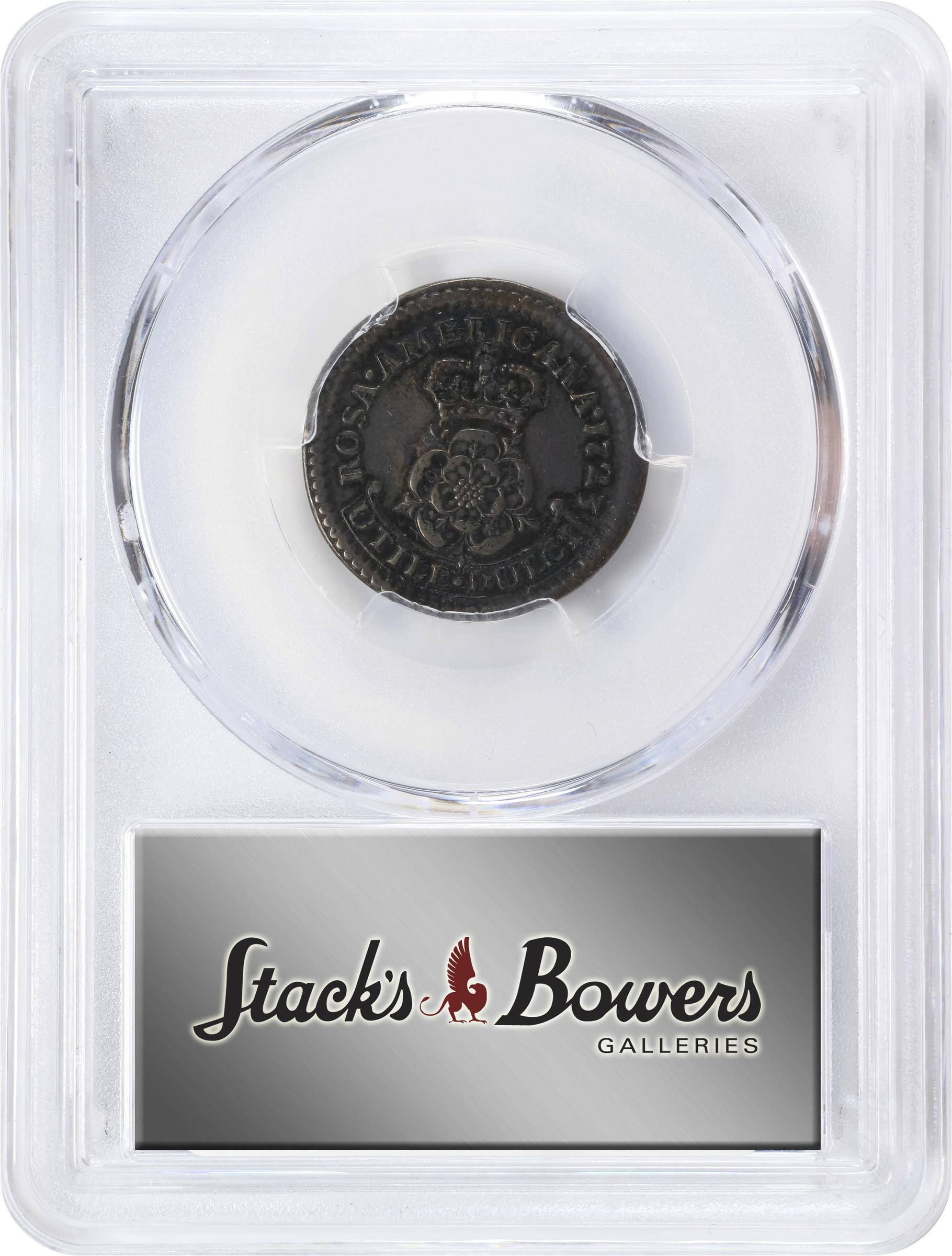 image for: 1723 Rosa Americana Halfpenny. Martin 3.7-F.1, W-1236. Rarity-4. Crowned Rose. AU-50 (PCGS).