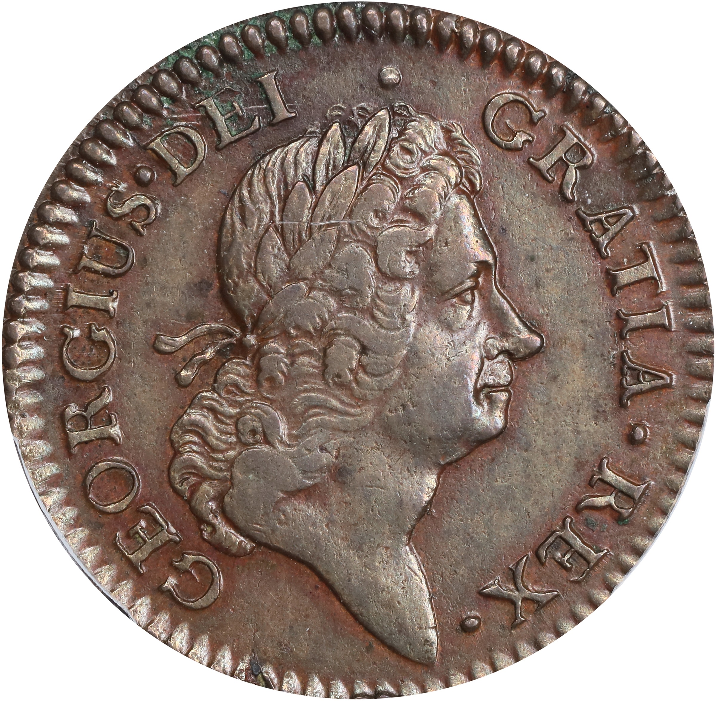 image for: 1723/2 Wood's Hibernia Halfpenny. Martin 4.60-Da.1, W-12850. Rarity-2. VF-30 (PCGS).