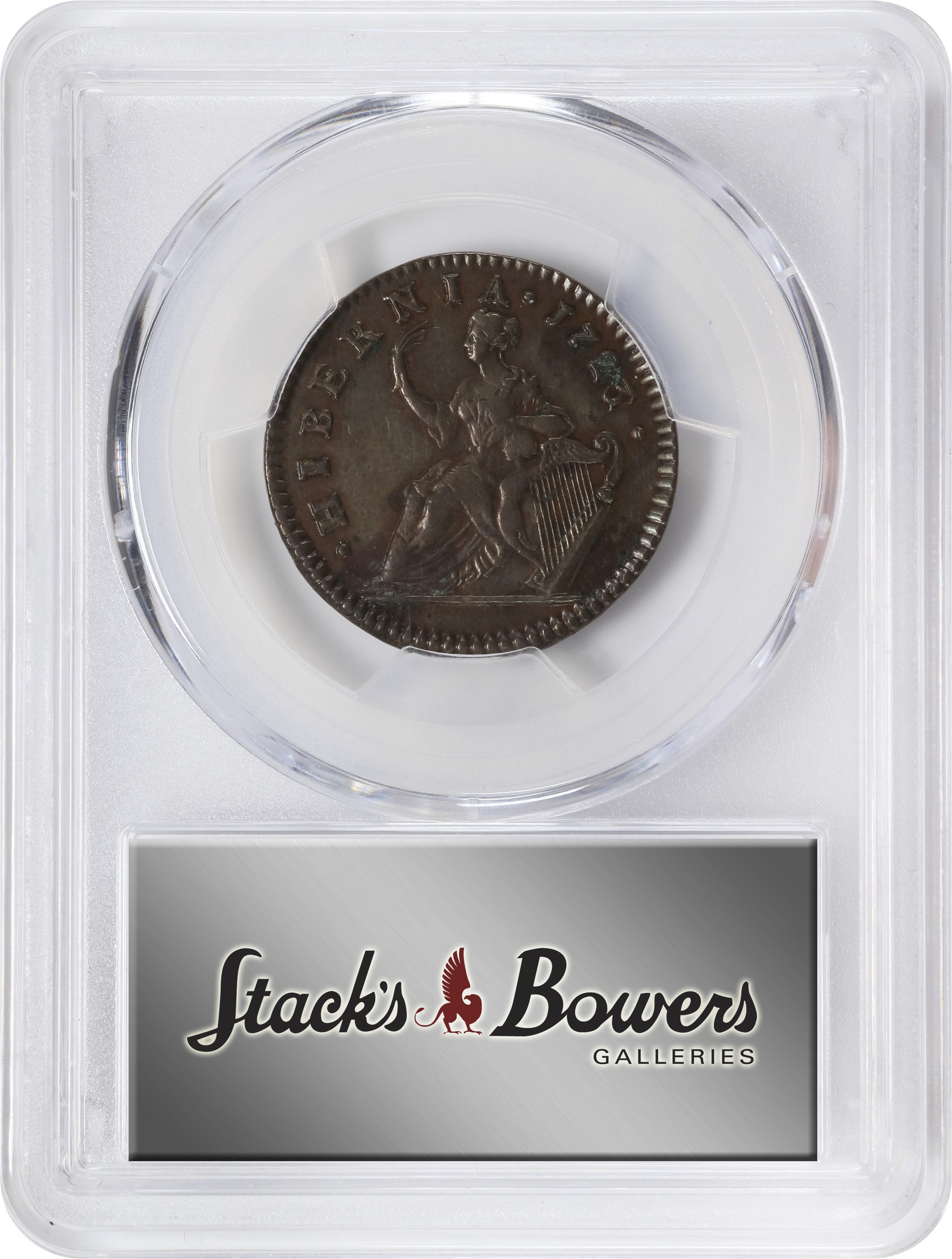 image for: 1723/2 Wood's Hibernia Halfpenny. Martin 4.60-Da.1, W-12850. Rarity-2. VF-30 (PCGS).