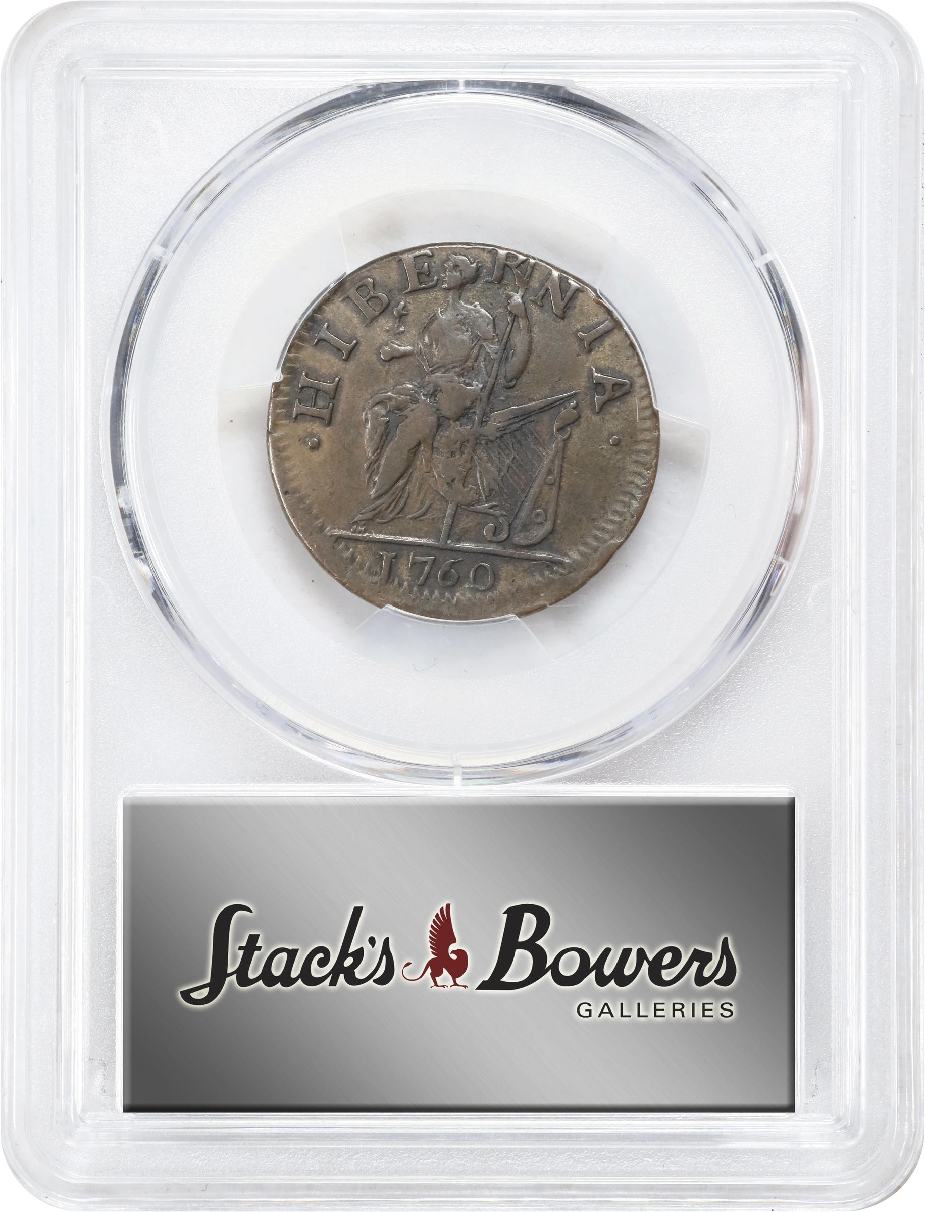 image for: 1760 Voce Populi Halfpenny. Nelson-3, Zelinka 7-E, W-13930. Rarity-3. No P, VOOE POPULI. AU-53 (PCGS).