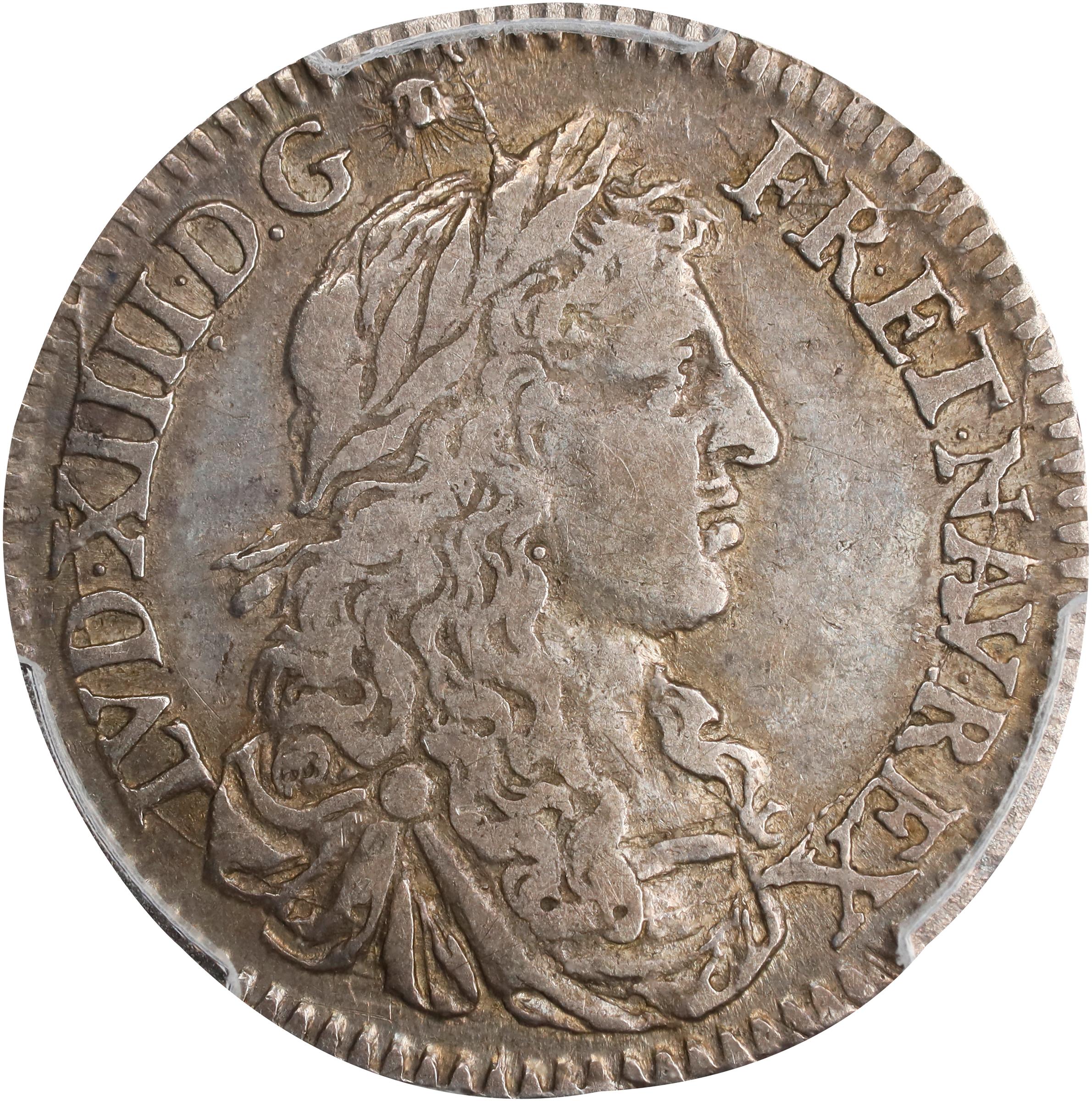 image for: 1670-A 5 Sols. Paris Mint. Martin 4-F, Lecompte-186, Hodder-3, W-11605. EF-40 (PCGS).