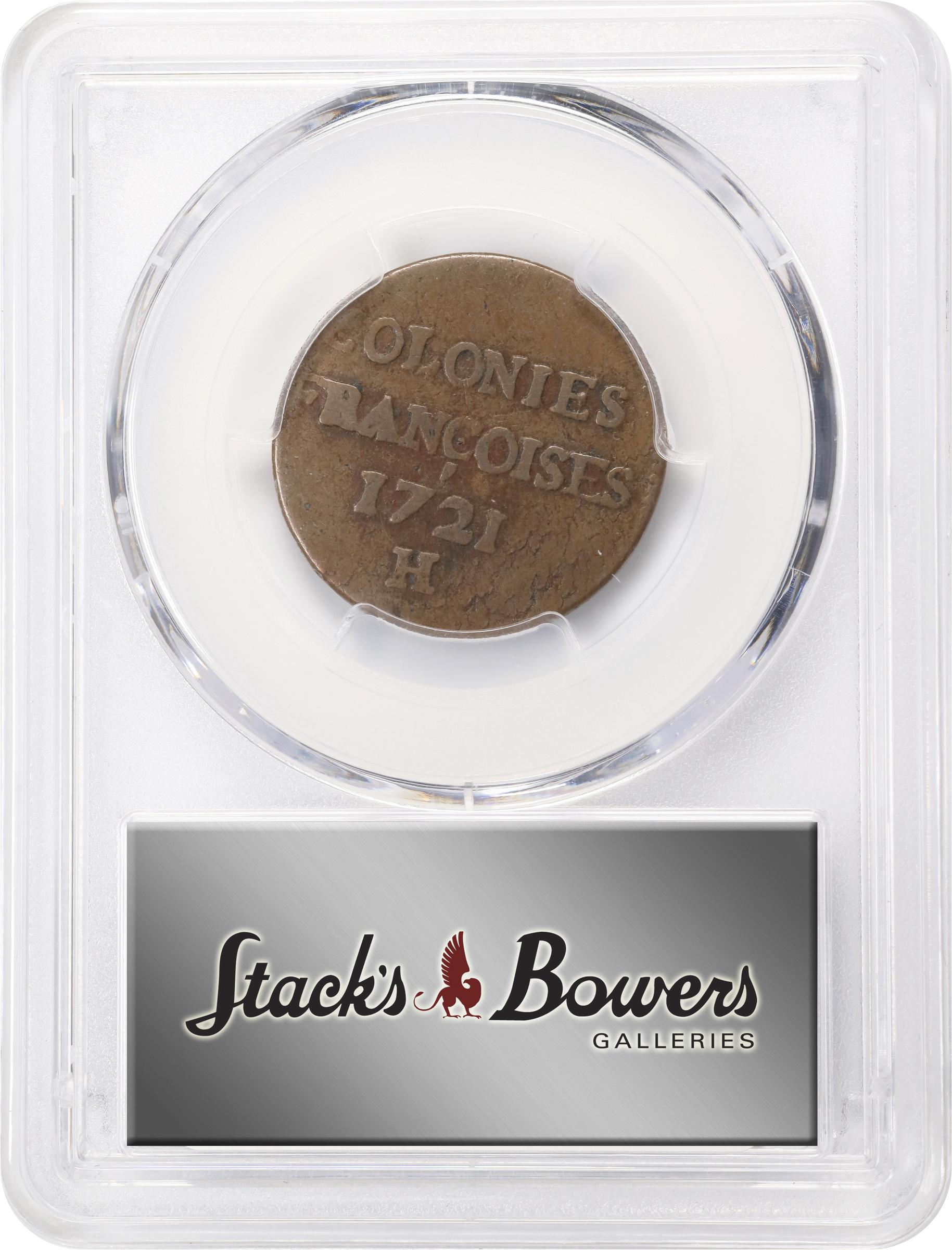 image for: 1721-H Sou, or 9 Deniers. La Rochelle Mint. Martin 2.28-B.19, W-11830. Rarity-6. VF-25 (PCGS).