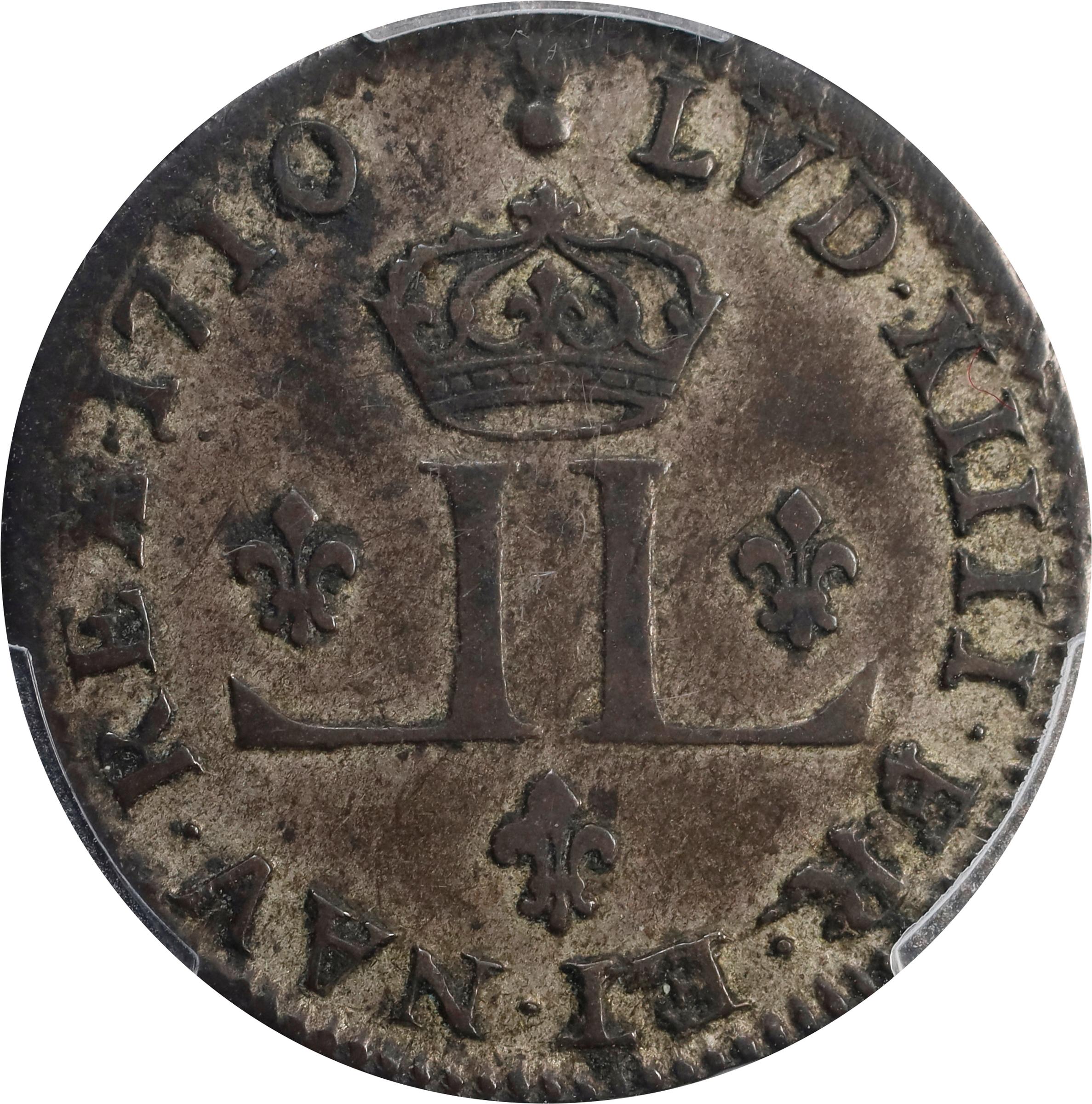 image for: 1710-AA 30 Deniers, or Mousquetaire. Metz Mint. Vlack-8. Rarity-2. EF-40 (PCGS).