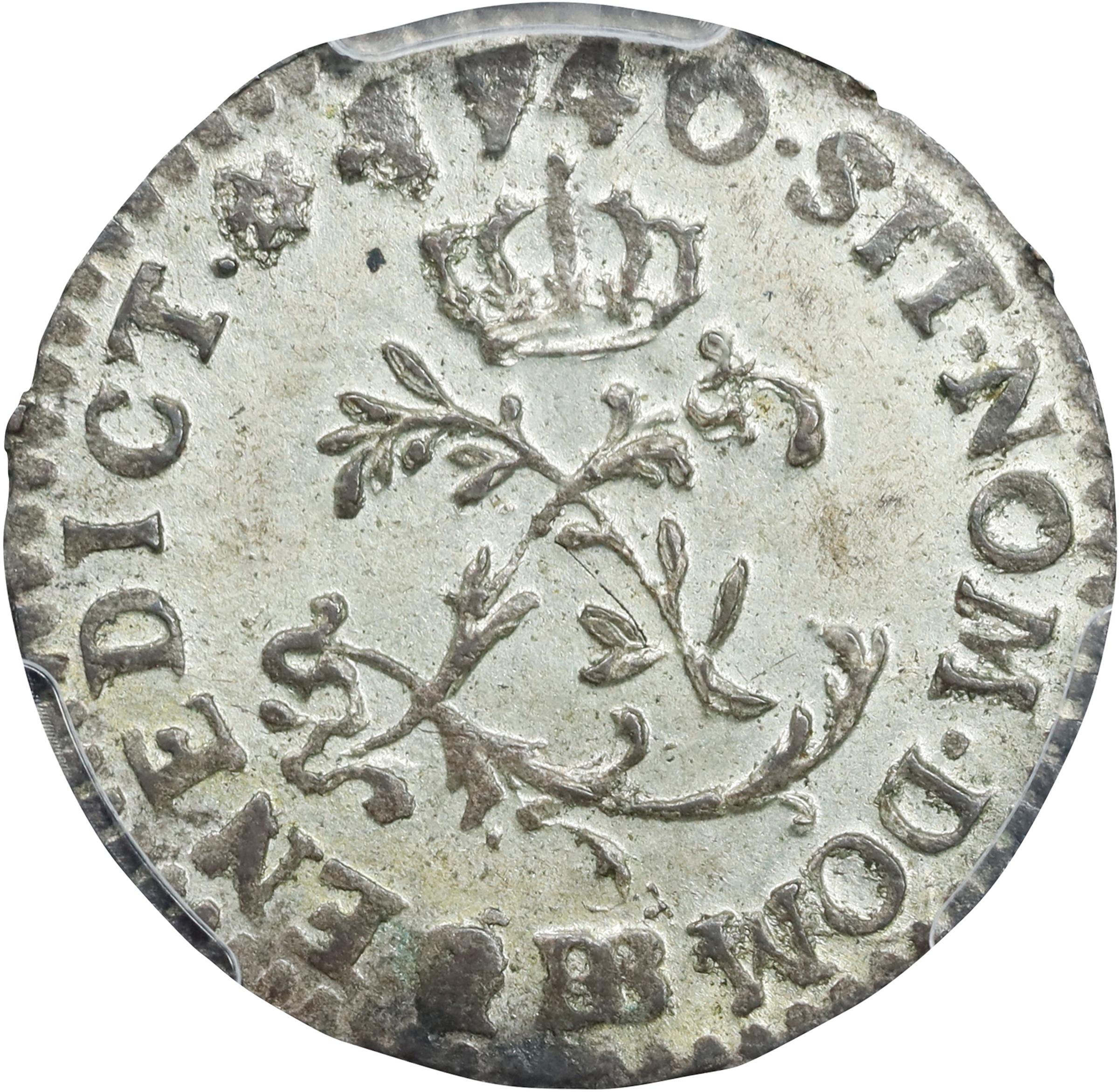 image for: 1740-BB Half Sou Marque. Strasbourg Mint. Vlack-325. Rarity-1. MS-62 (PCGS).